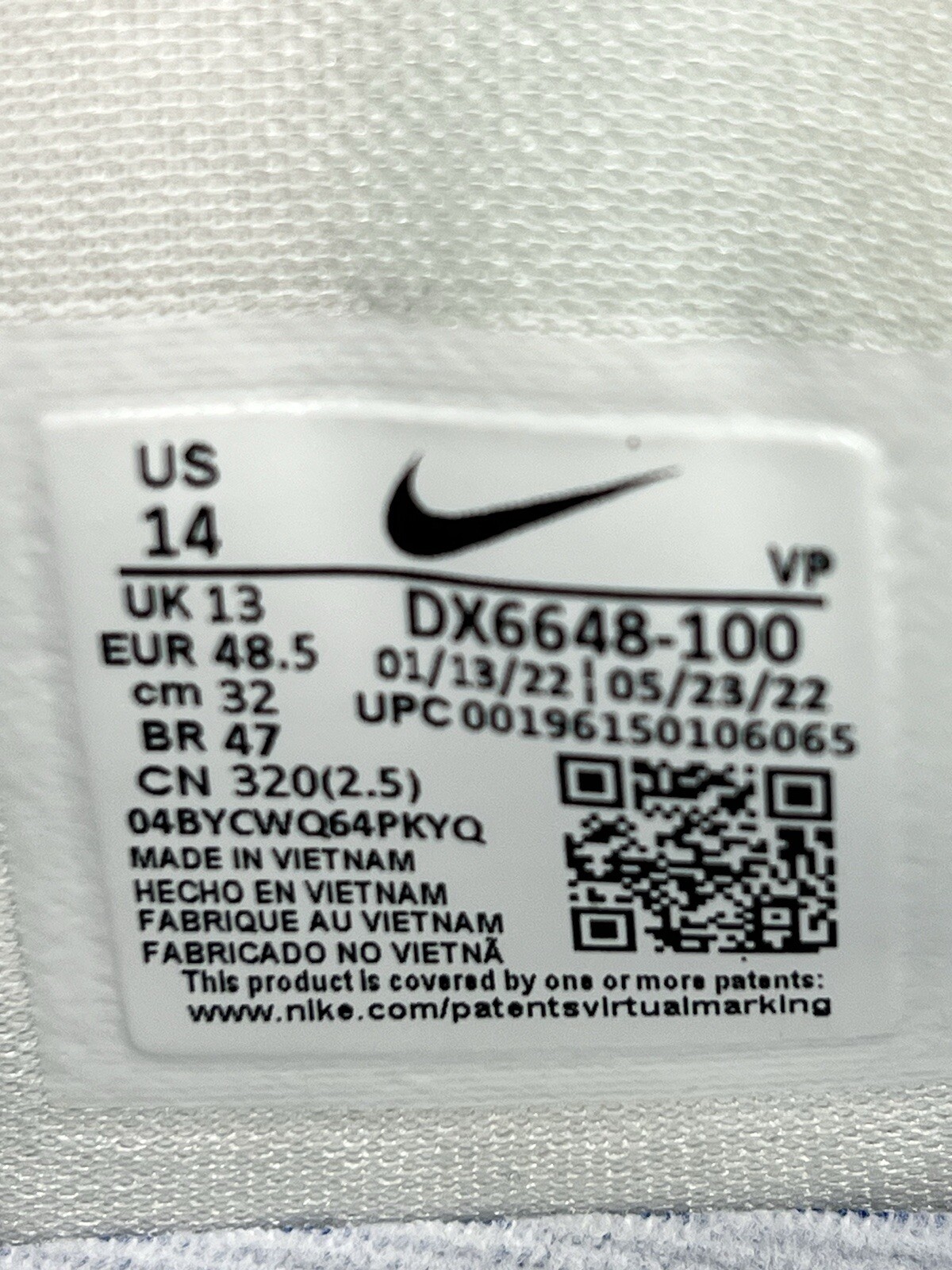 Nike KD 15 TB Promo Men’s Size 14 Basketball Shoes White Black Durant DX6648 NBY