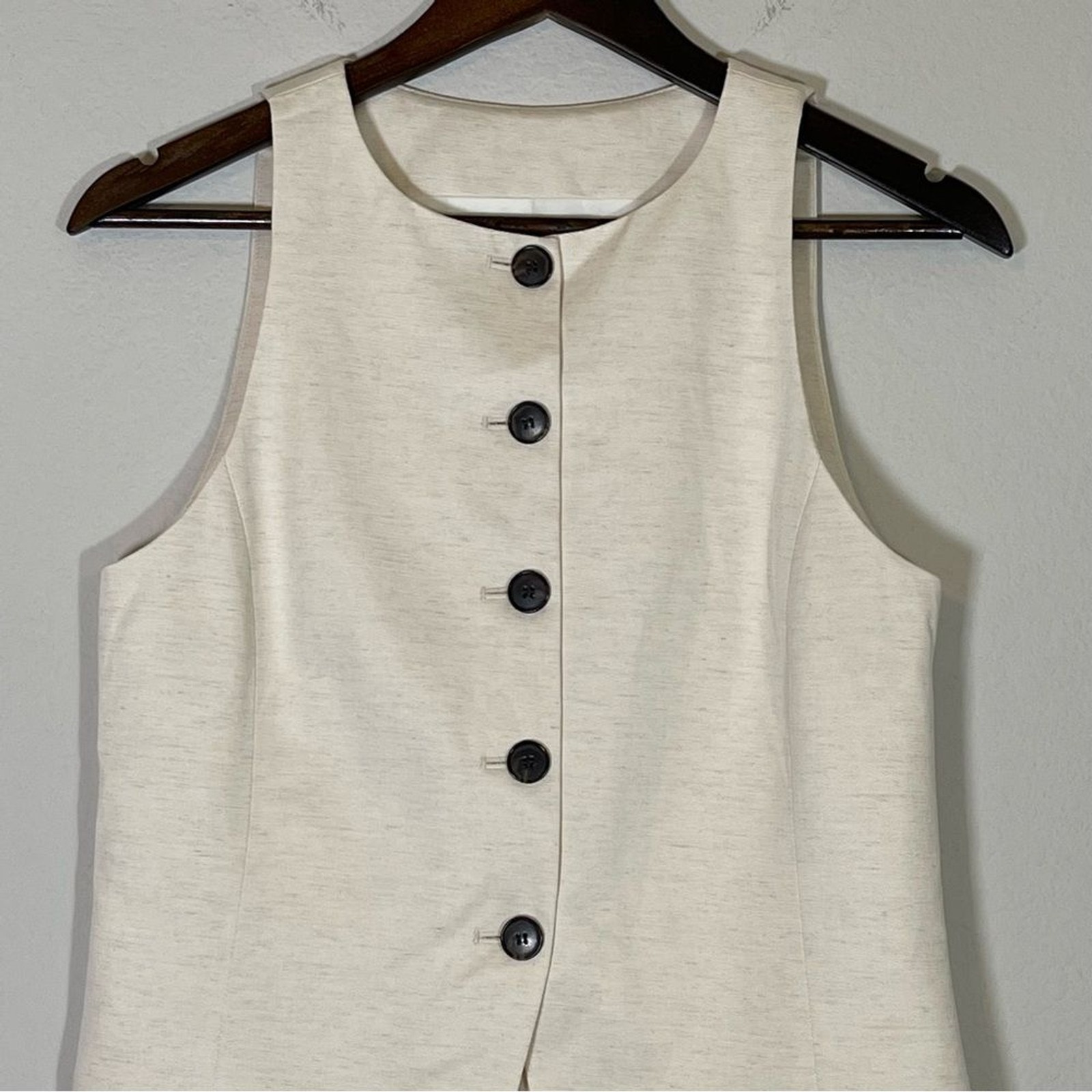 Madewell NWT Crewneck Cutaway Vest in Drapey Twill Size 0 in Vintage Ivory