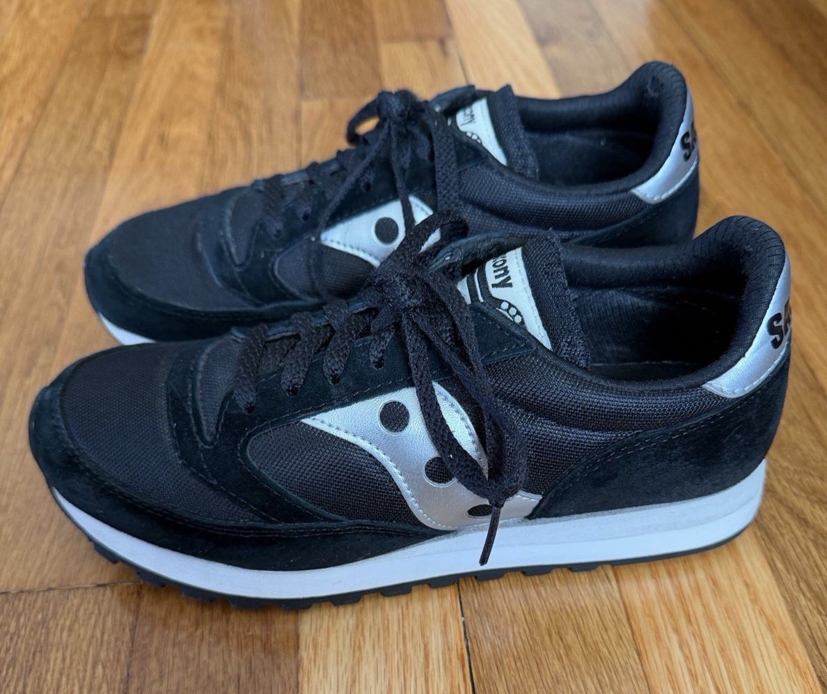 Saucony Jazz 81 S70539-2 Black Silver Sneakers Unisex Women’s 8.5 Men’s 7