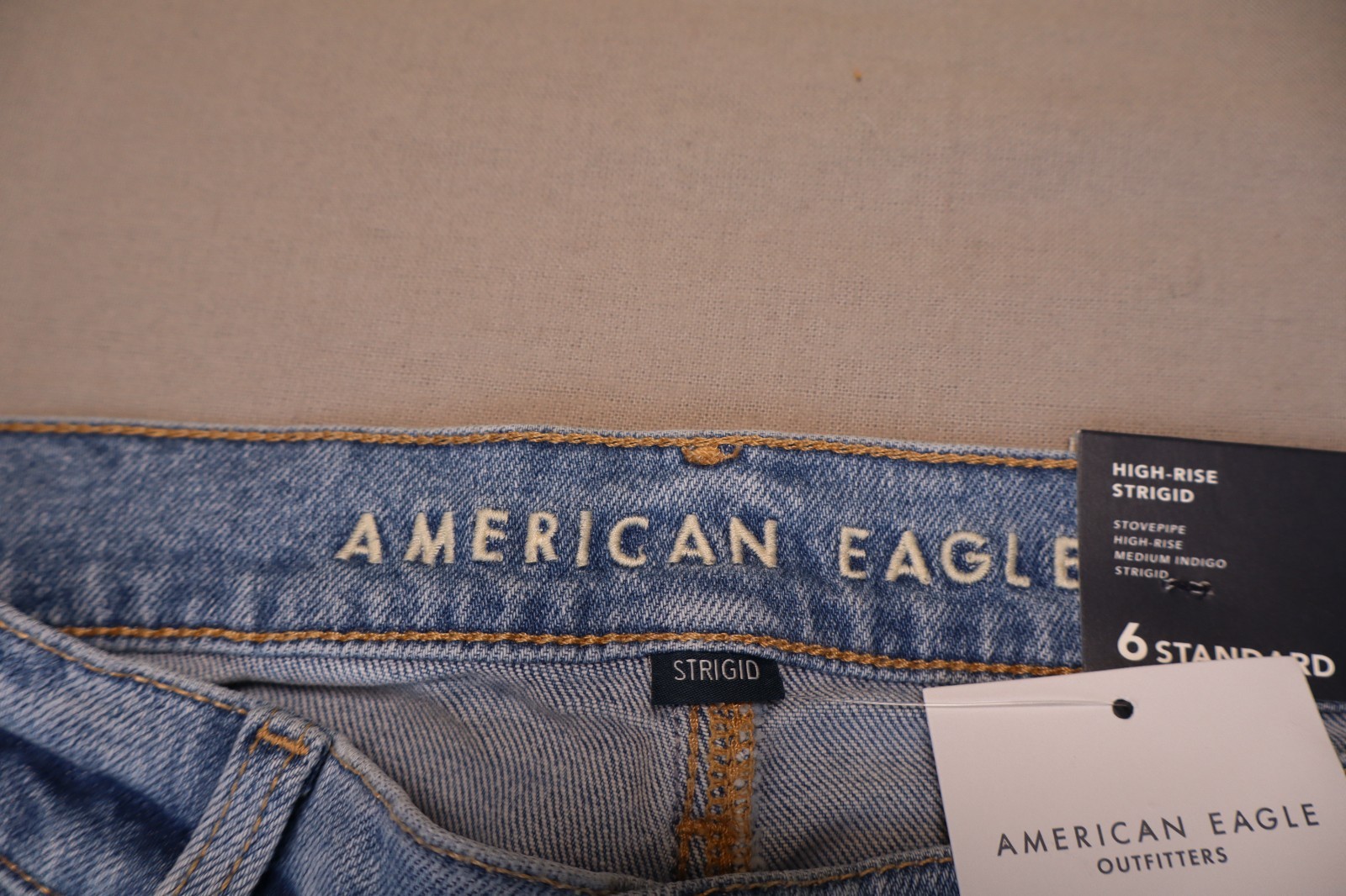 NEW American Eagle Strigid High Rise Stovepipe Women’s Blue Straight Jeans 6