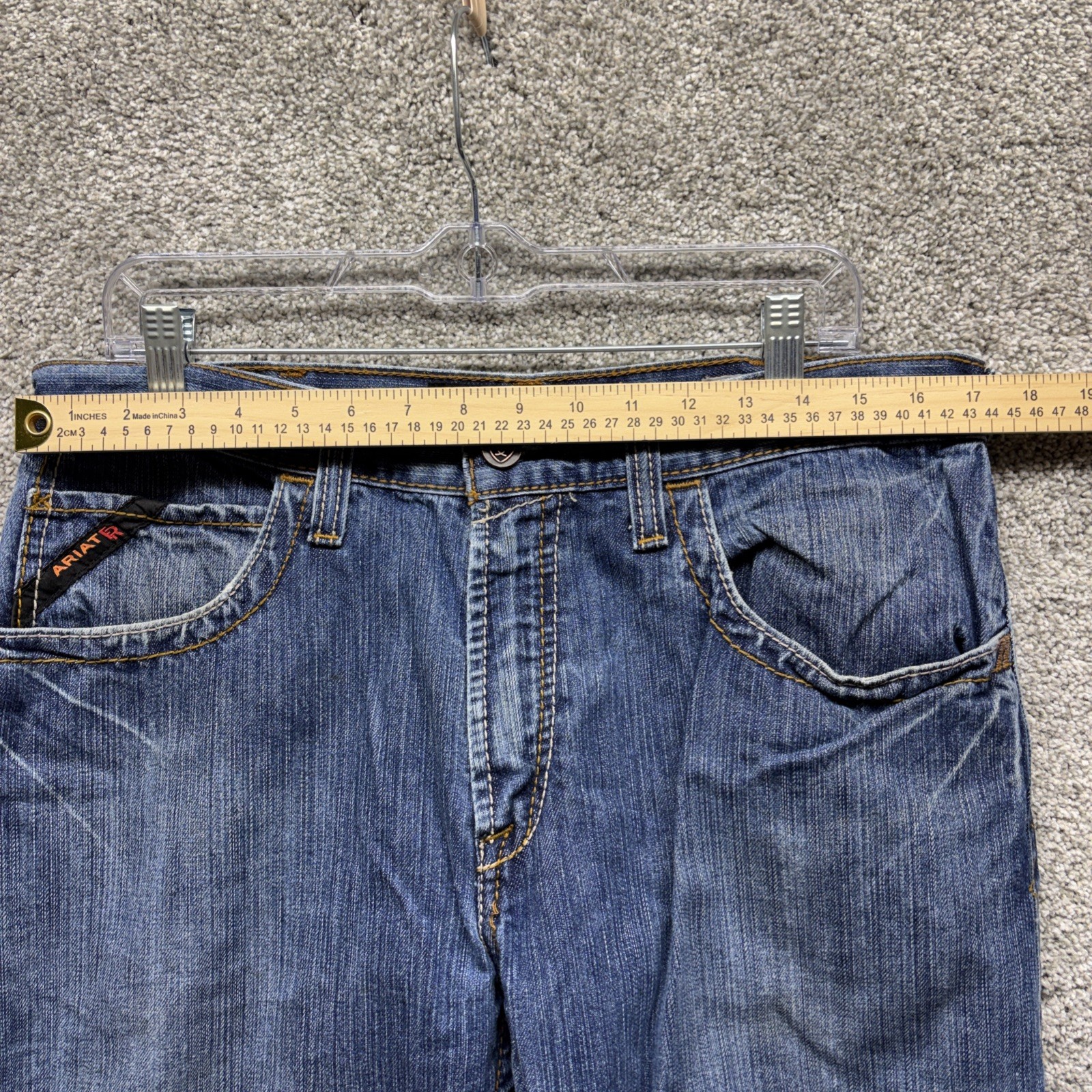 Ariat FR M3 Loose Jeans Mens 34×30 Blue Relaxed Straight Flame Resistant Denim