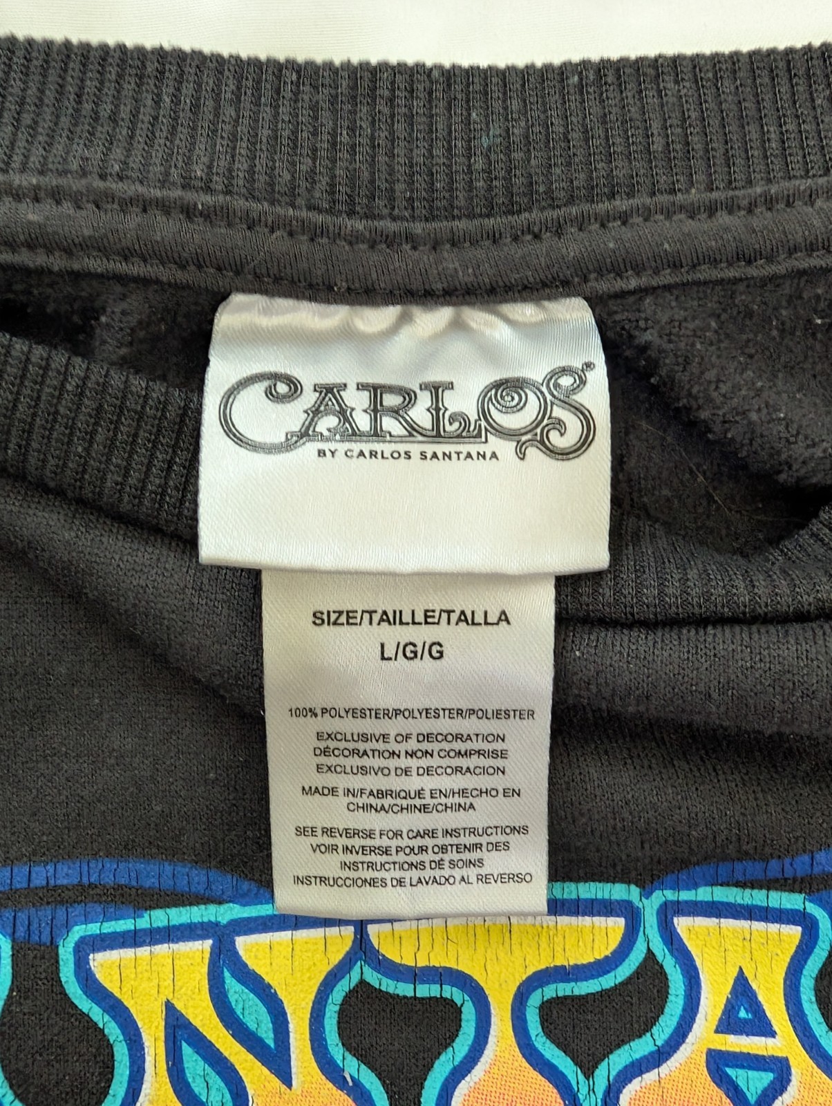 Carlos Santana Pullover Crewneck Woodstock 1969 Purple Lion Womens Large