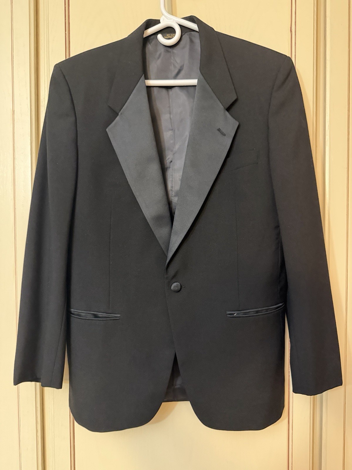 Vintage Yves Saint Laurent Formalwear Wool Tuxedo Jacket Mens 44R Black USA NICE