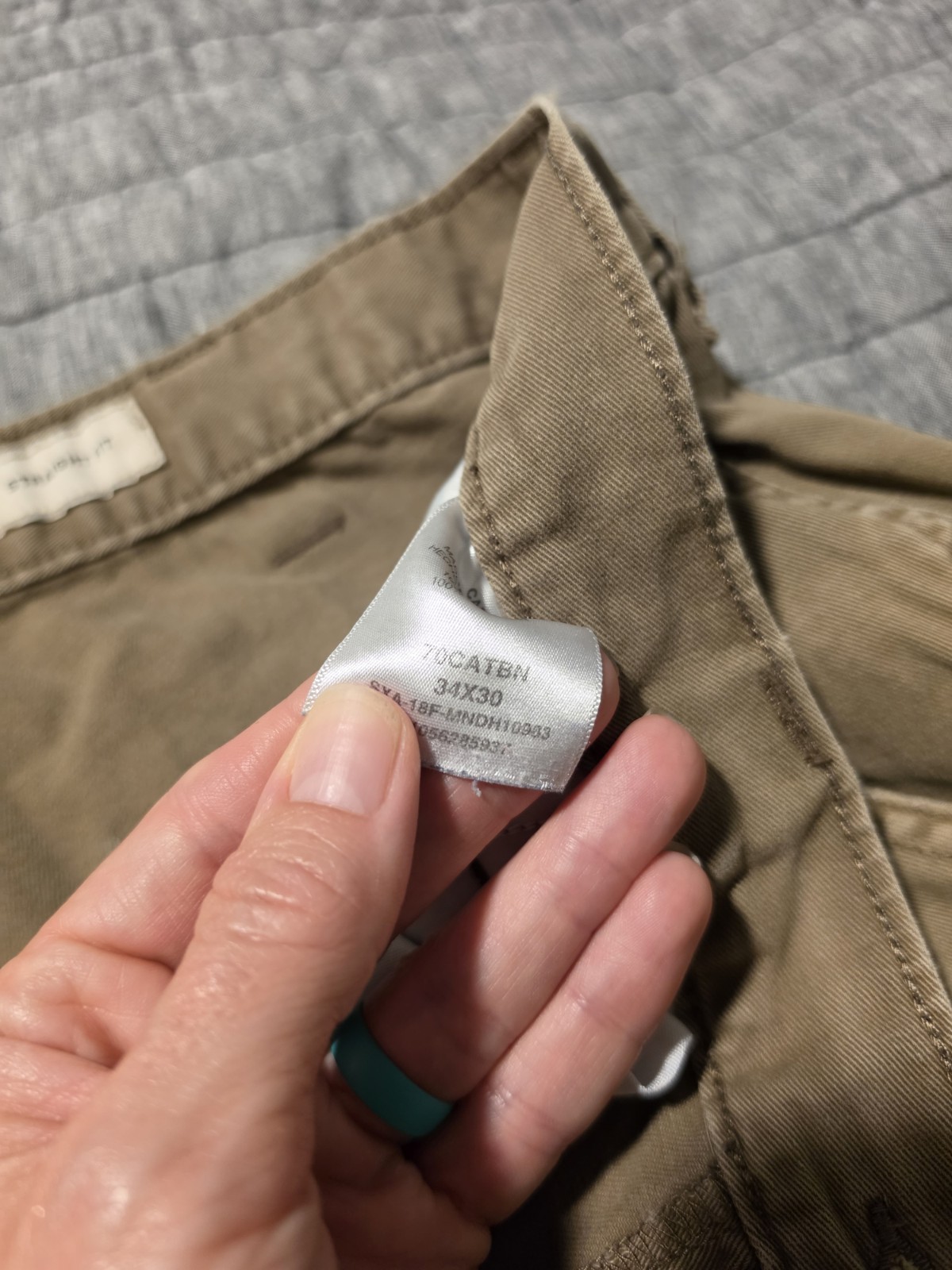 Wrangler Straight Fit 100% Cotton Cargo 34×30 Olive Green