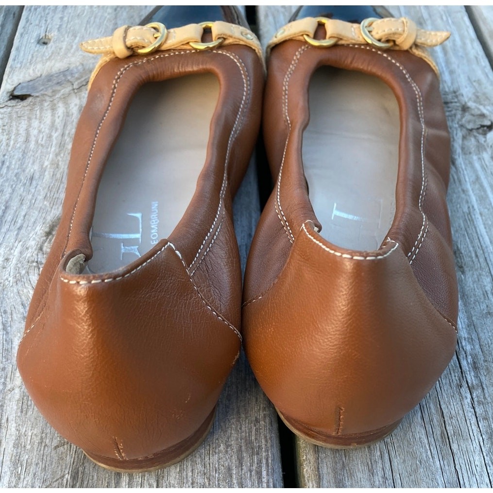 AGL Italian Leather Ballet Flats – Brown and Black – Size 8