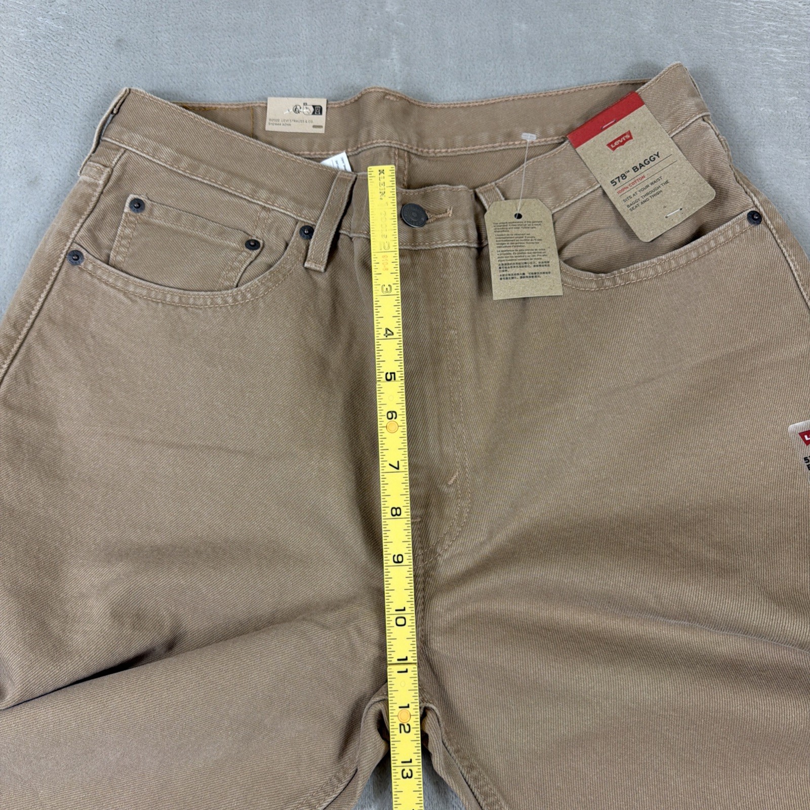Levi’s 578 Baggy Denim Jeans Men’s Size 33×32 Tan/Khaki Cotton