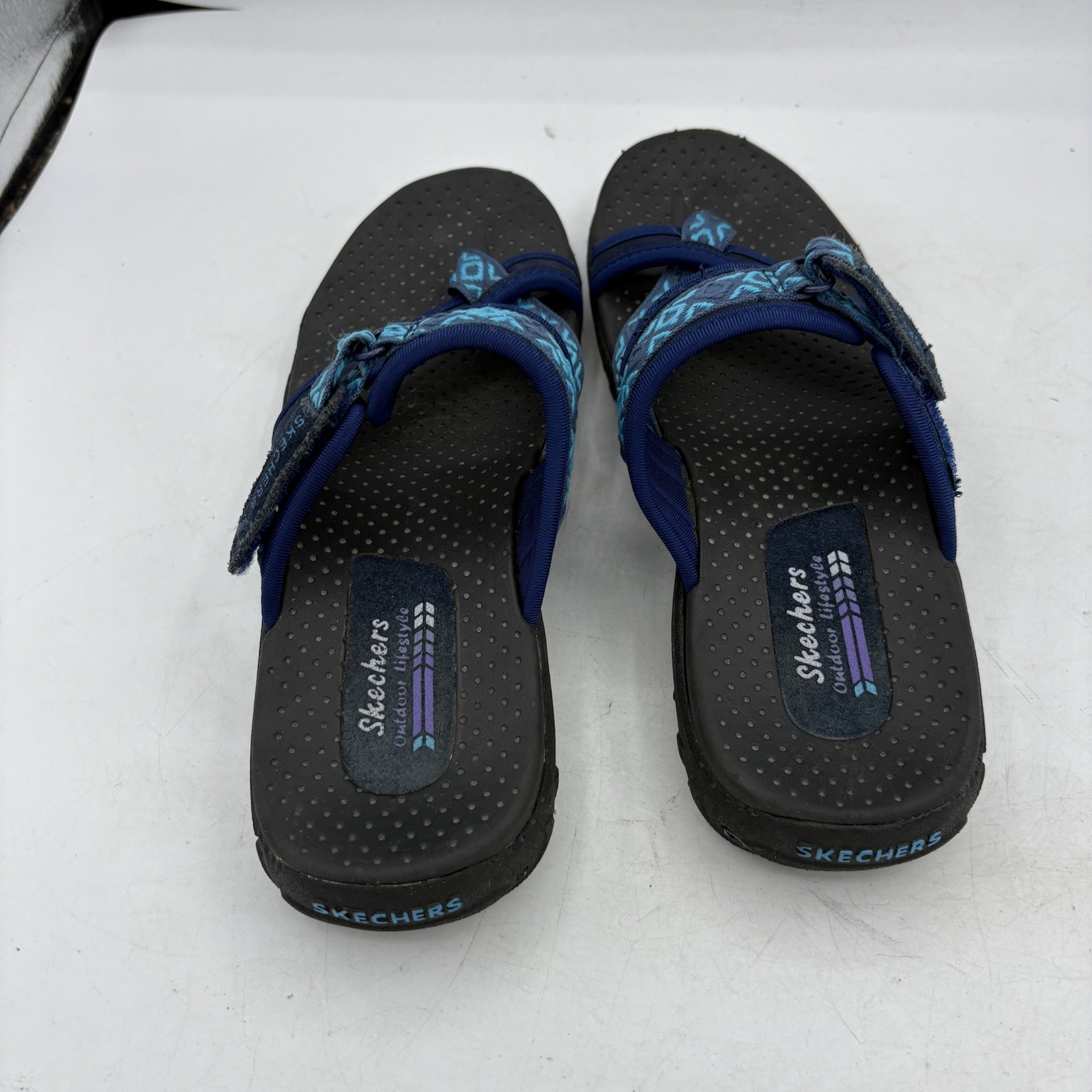 Skechers Sandals Womens Size 8 Reggae Trailway Outdoor Lifestyle Blue Adj Strap