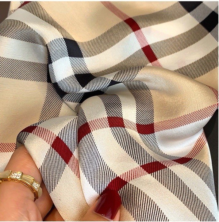 21″x21″Simple Square Print Pure Mulberry Satin Silk 12momme Scarf53X53cm6-2