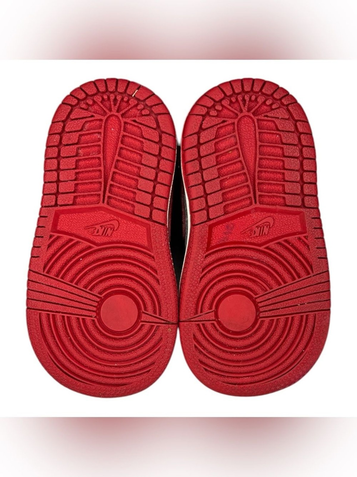 Baby Jordan’s | Mid Top | Red & Black “Newspaper Air Times” | Toddler 4 C