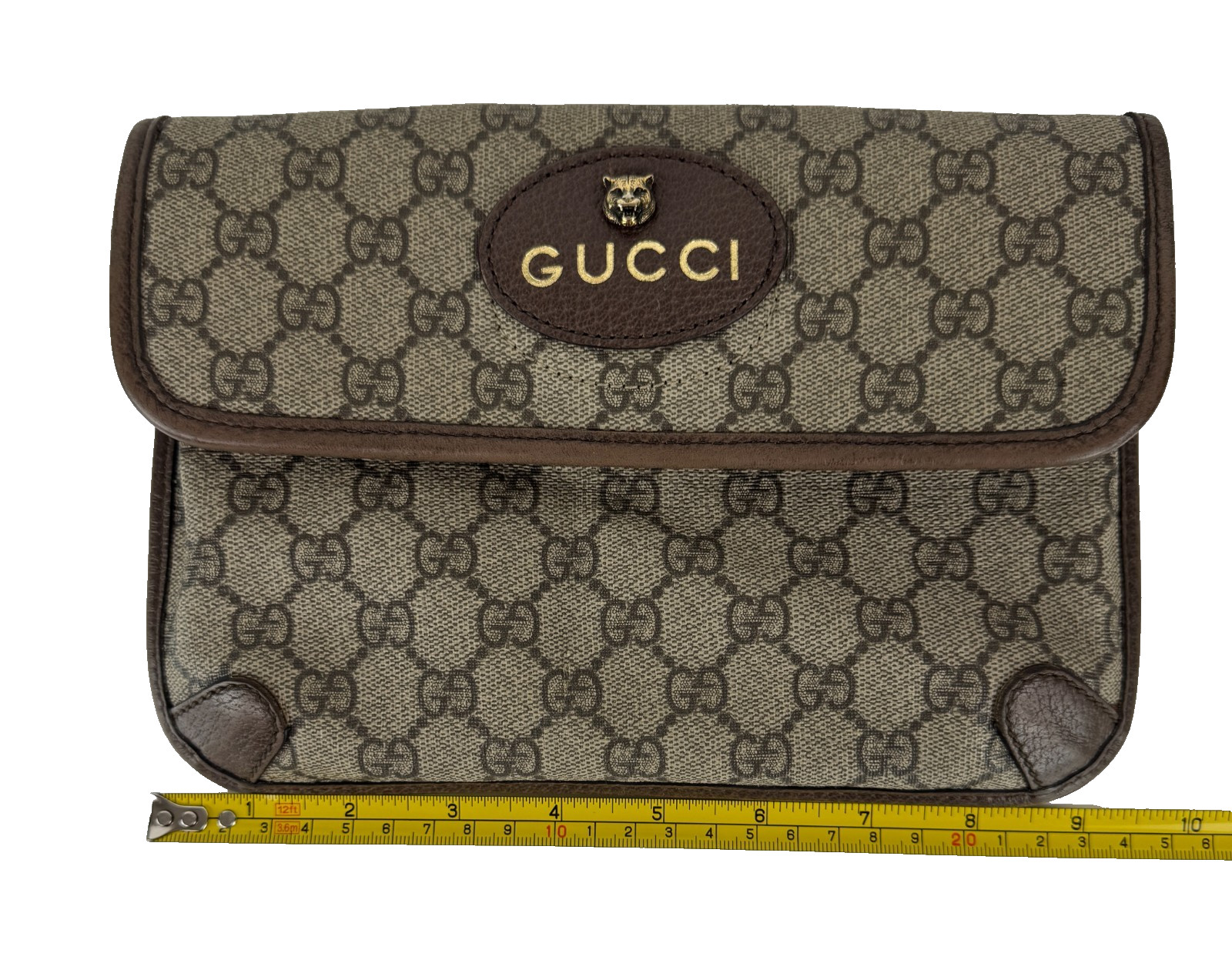 Gucci Auth Neo Beige Brown GG Supreme Belt Bag Leather Monogram Runway NO Belt