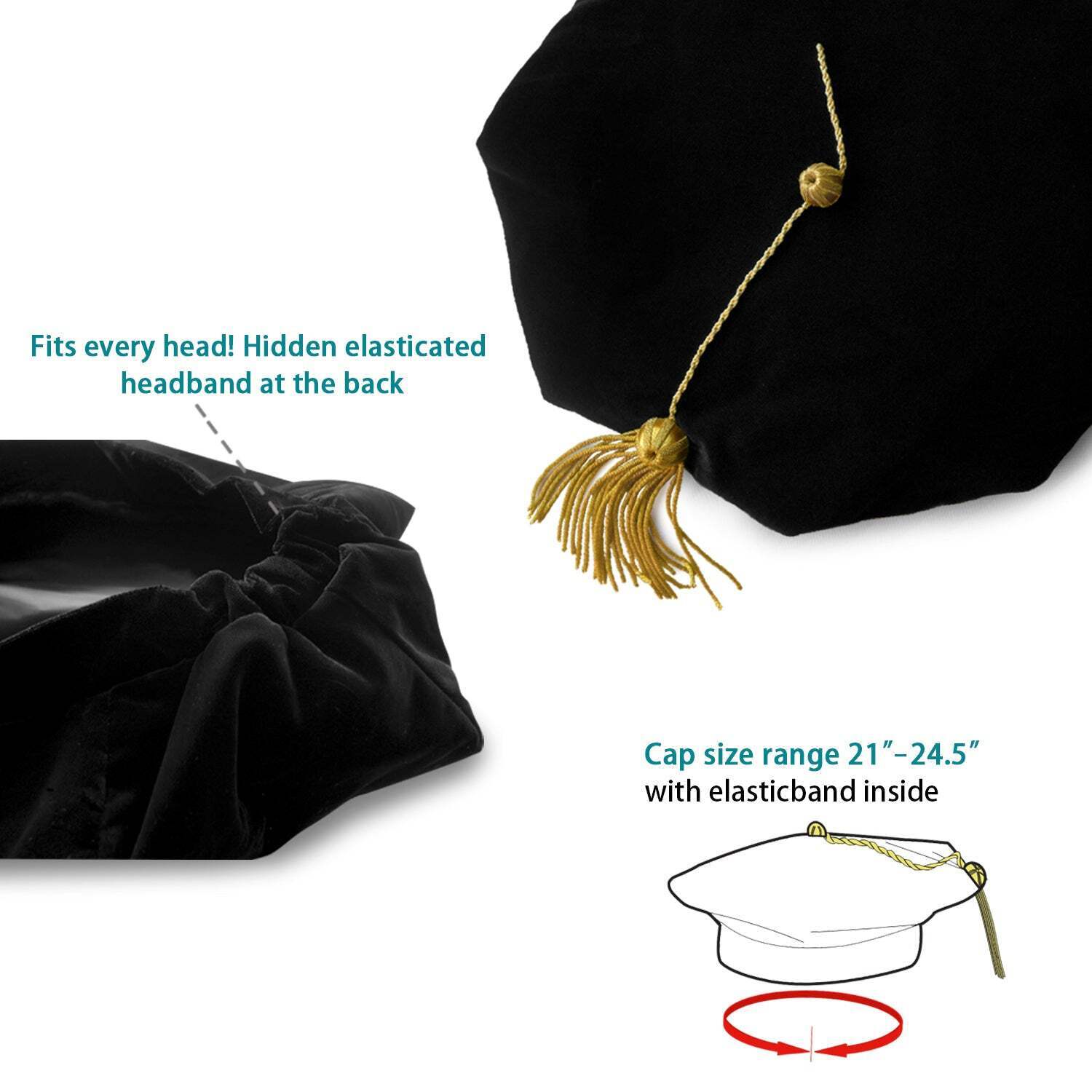 Endea Graduation Doctoral Tam with Eight Sides