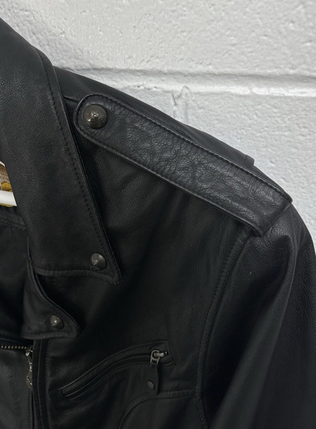Harley Davidson Y2K Black Leather Fitted Motorcycle Riding Jacket – Women’s L