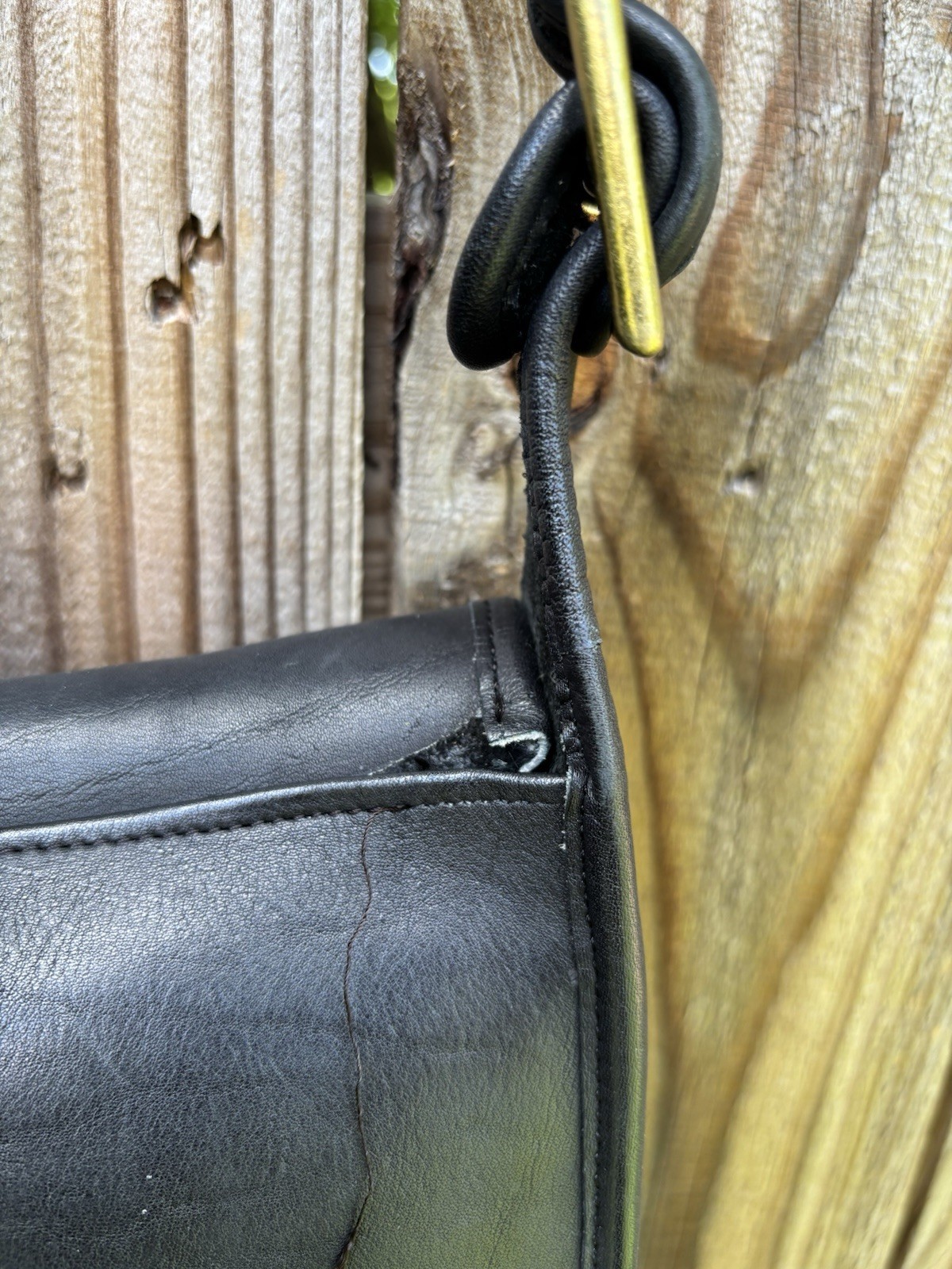 RARE Coach Pre Creed 1973 1970s Leather Hasp Bag Shoulder Bonnie Cashin Black