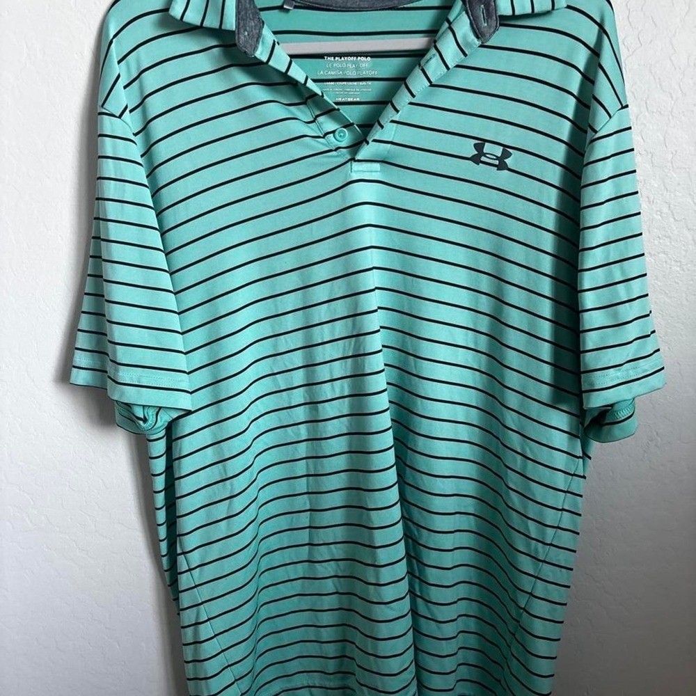 Under Armour Playoff Polo in a bright aqua