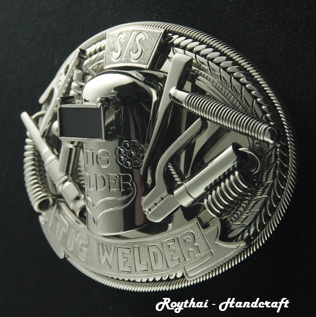 (8X11 CM) MADE BY ORDER MEN BELT BUCKLE HANDMADE STAINLESS STEEL TIG WELDER 3