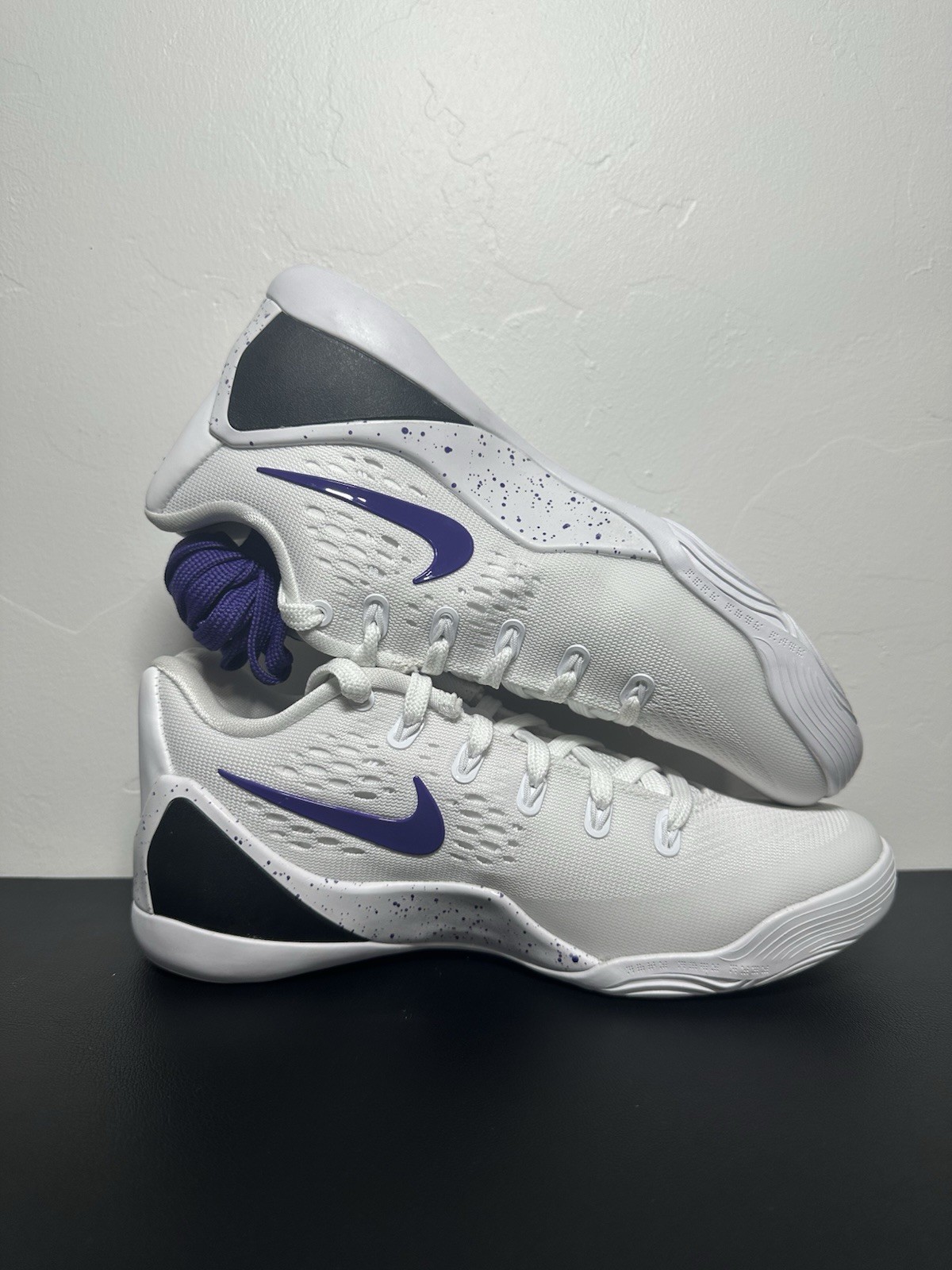 Nike Kobe IX Elite Low EM Protro White Purple Sneakers IH1401-100 Size M3.5/W5