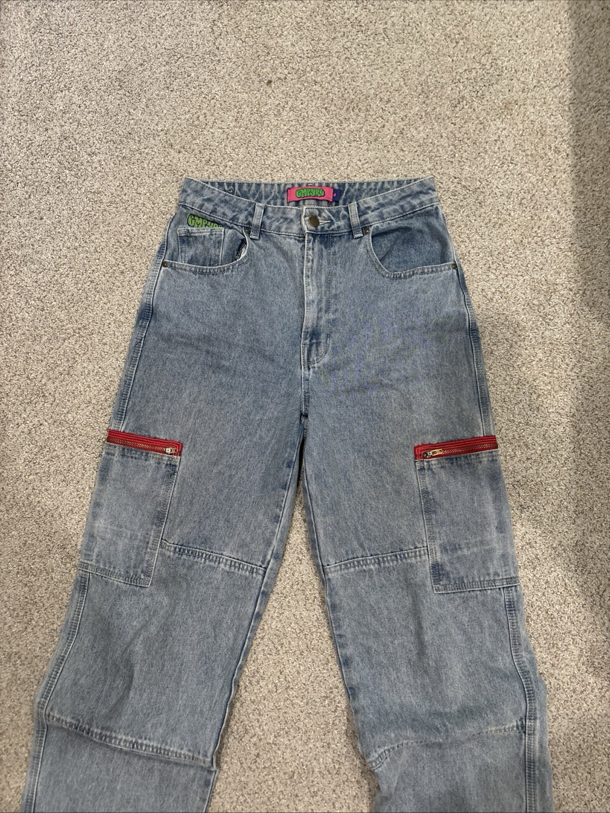 Empyre Y2K Baggy Skater Jeans Size 4 32” blue denim skater pants