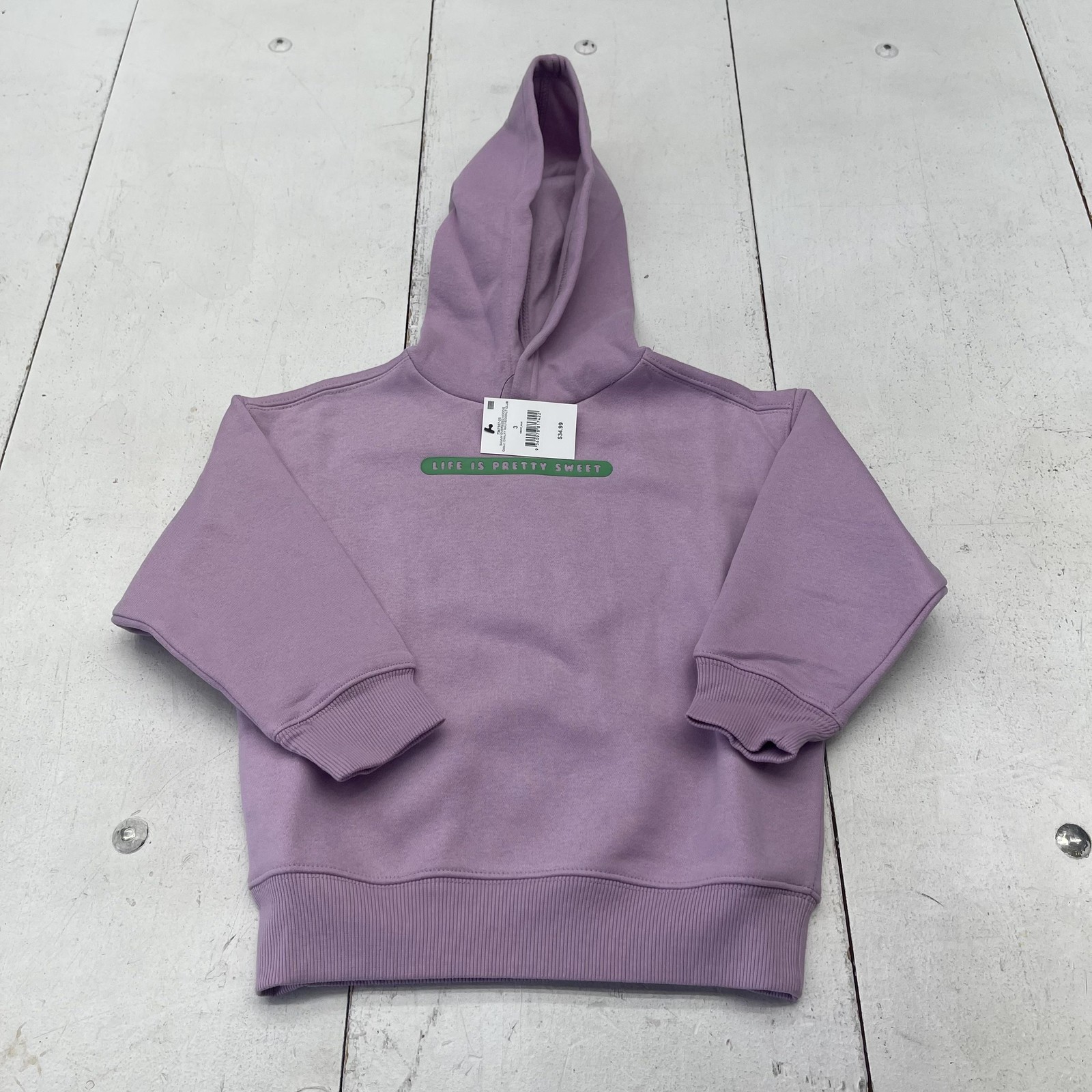Cotton On Kids Hoodie Sweatshirt Youth 3 Purple Donut Club Life Is Pretty Sweet