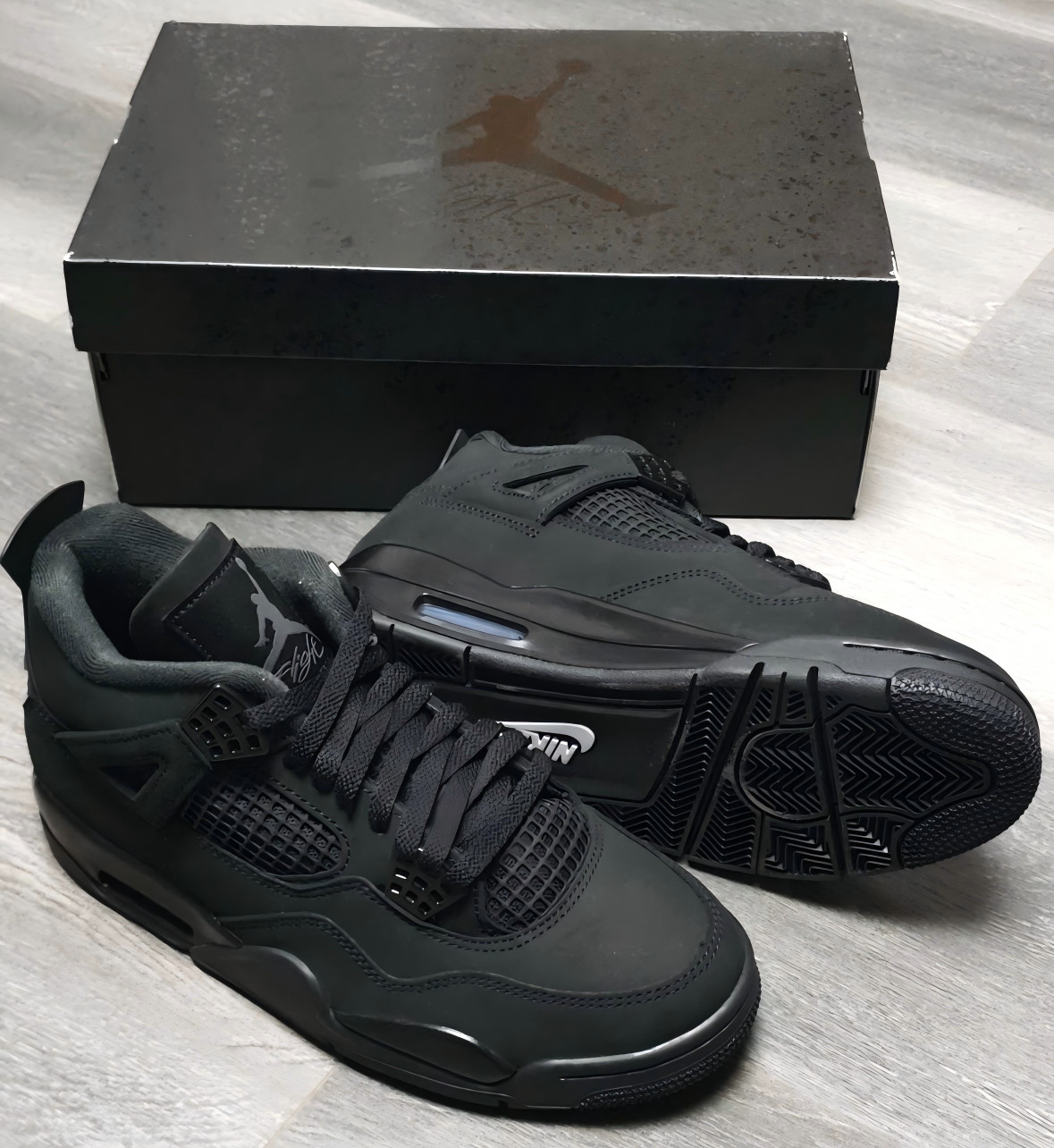 2025 Jordan 4 Retro “Black Cat”Men’s Black Basketball Shoes Mid-Top