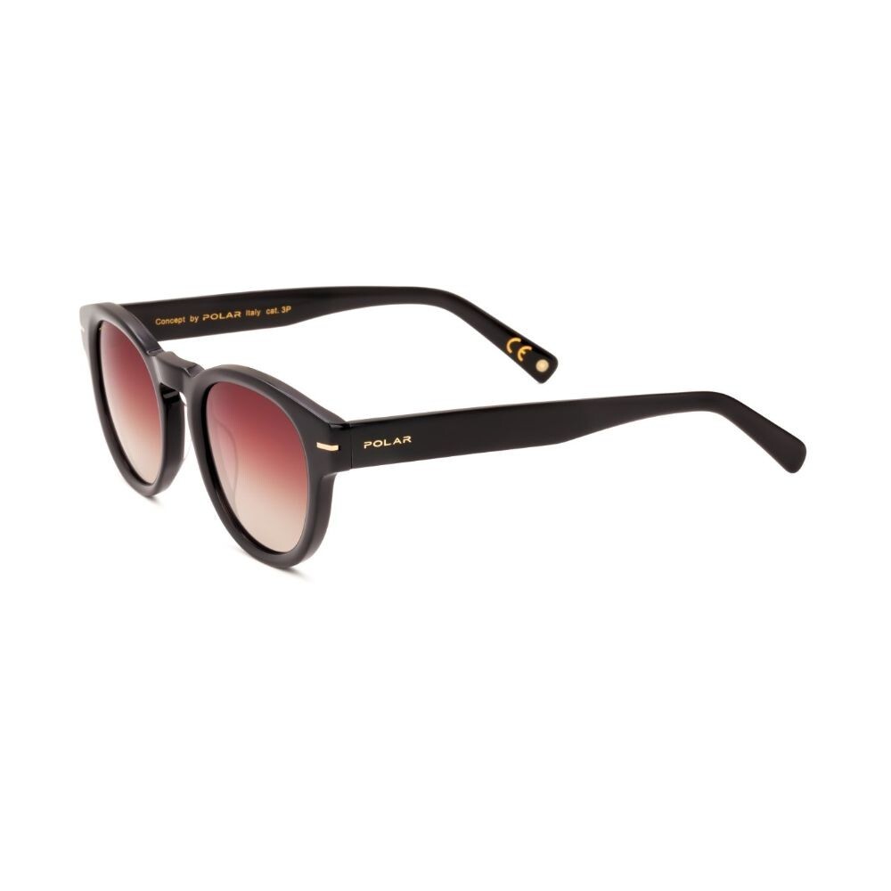 Polar Gold Sunglasses 199 Shiny Black (77R) Smoke Brown Polarized Cal. 51