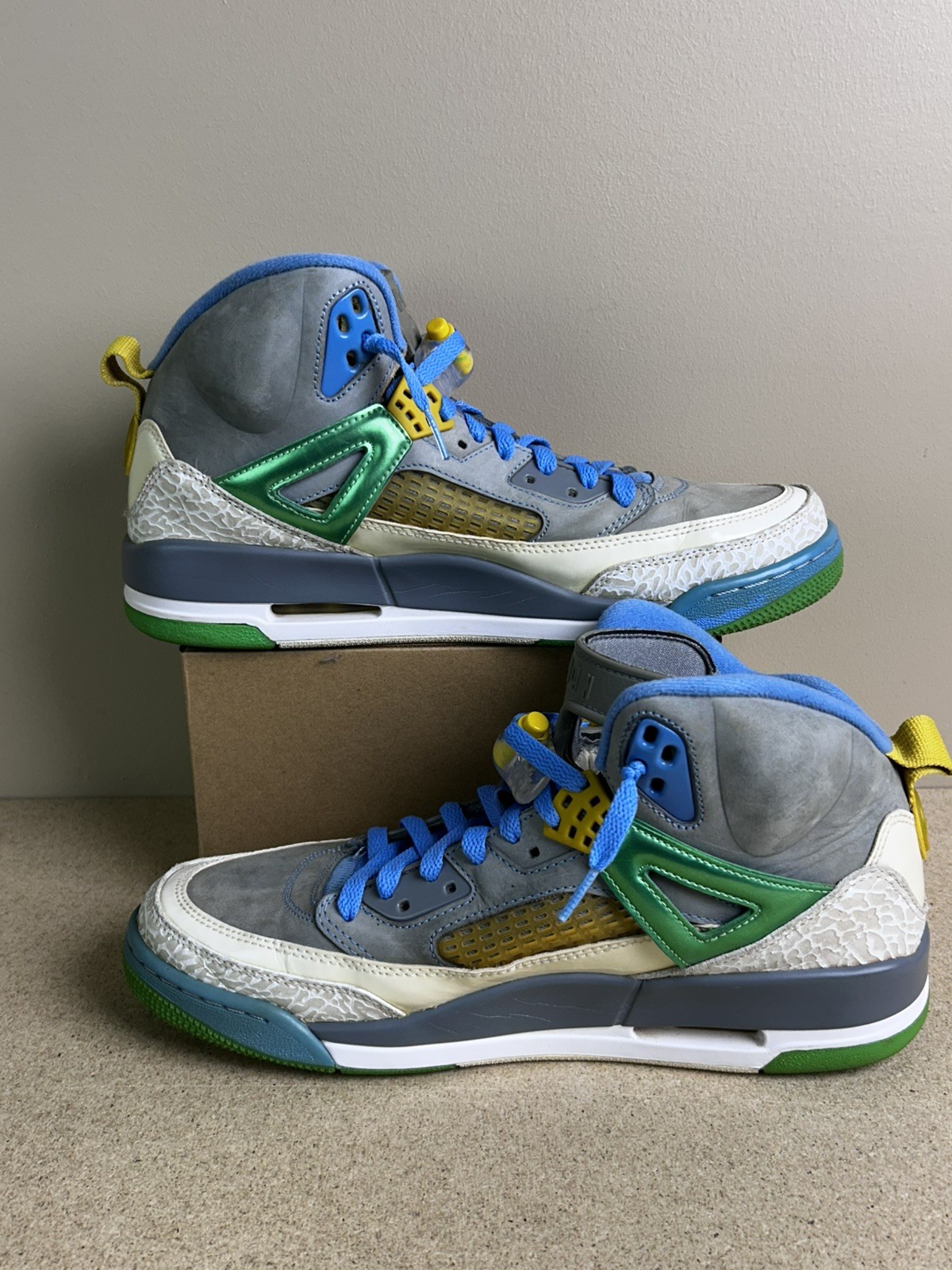Jordan Spizike Stealth 2013 Size 11 Athletic Sneakers Shoes Blue & Gray