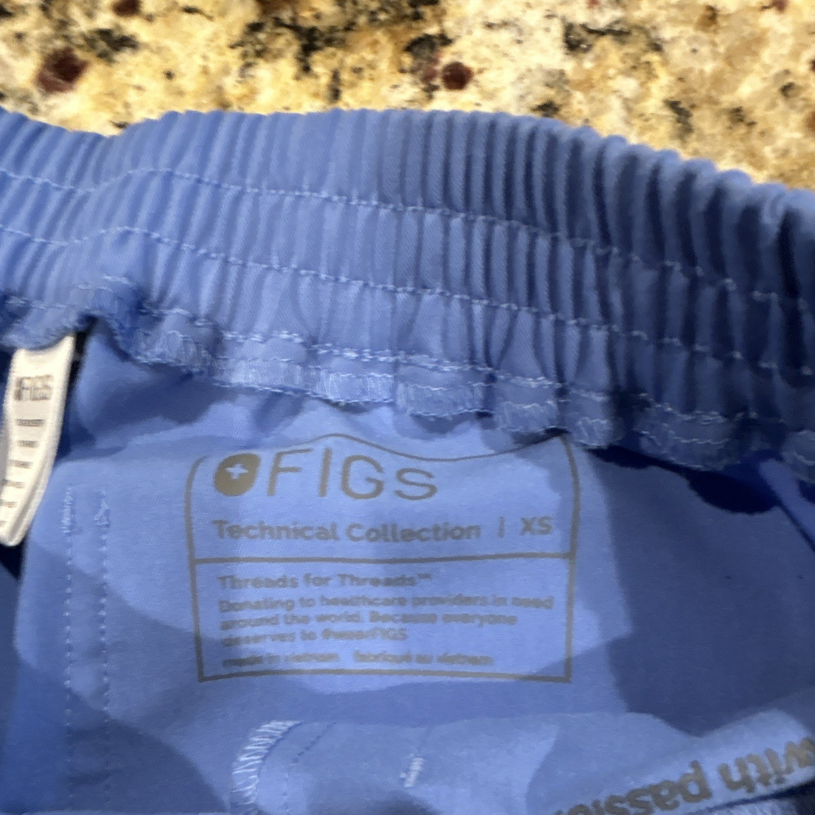 FIGS Unisex Blue Solid Medical Scrub Pants with Drawstring Waistband Bottoms