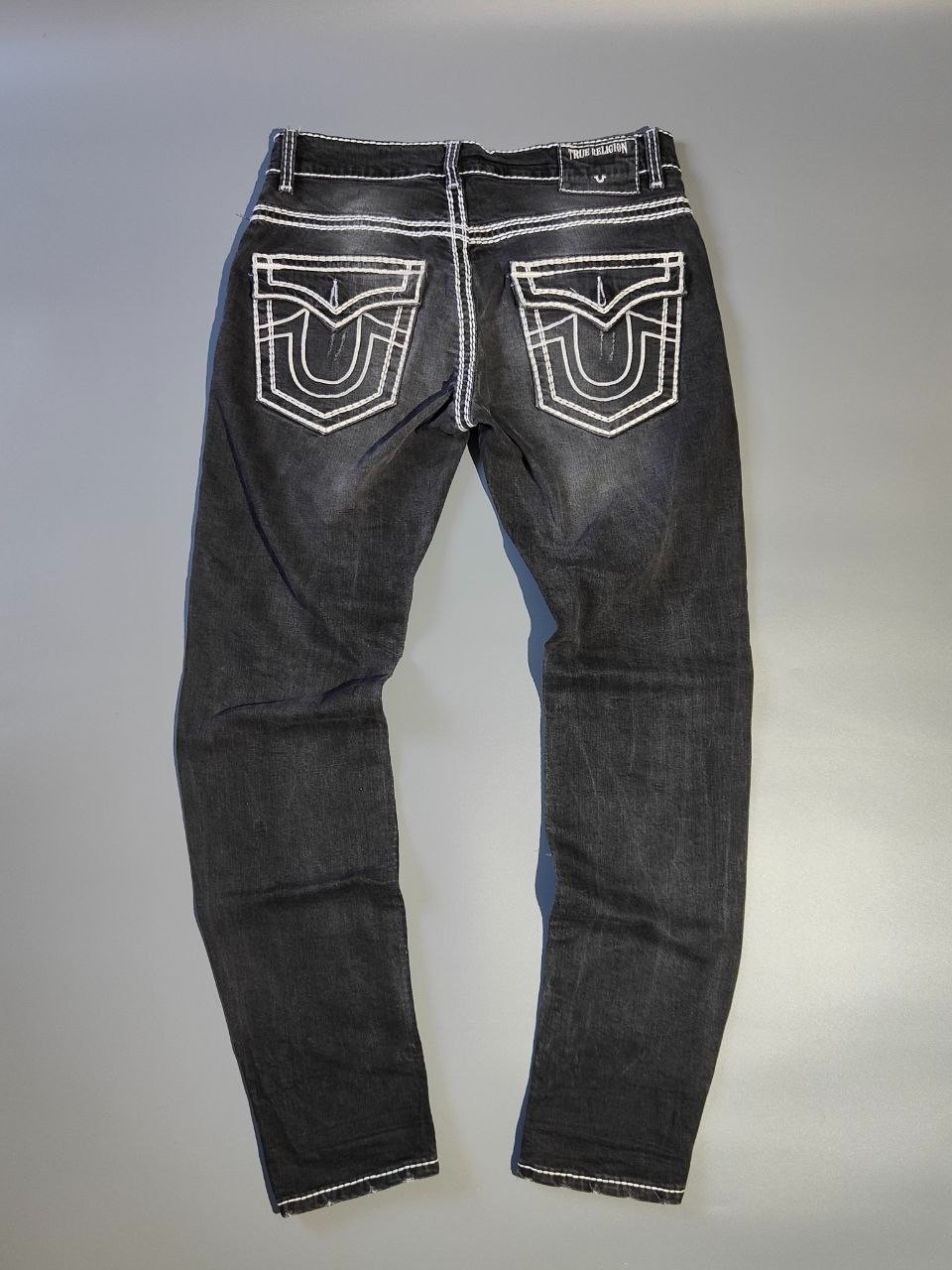 True Religion Ricky Body Rinse Rope Stitch Relaxed Straight Size 33 Gray USA M