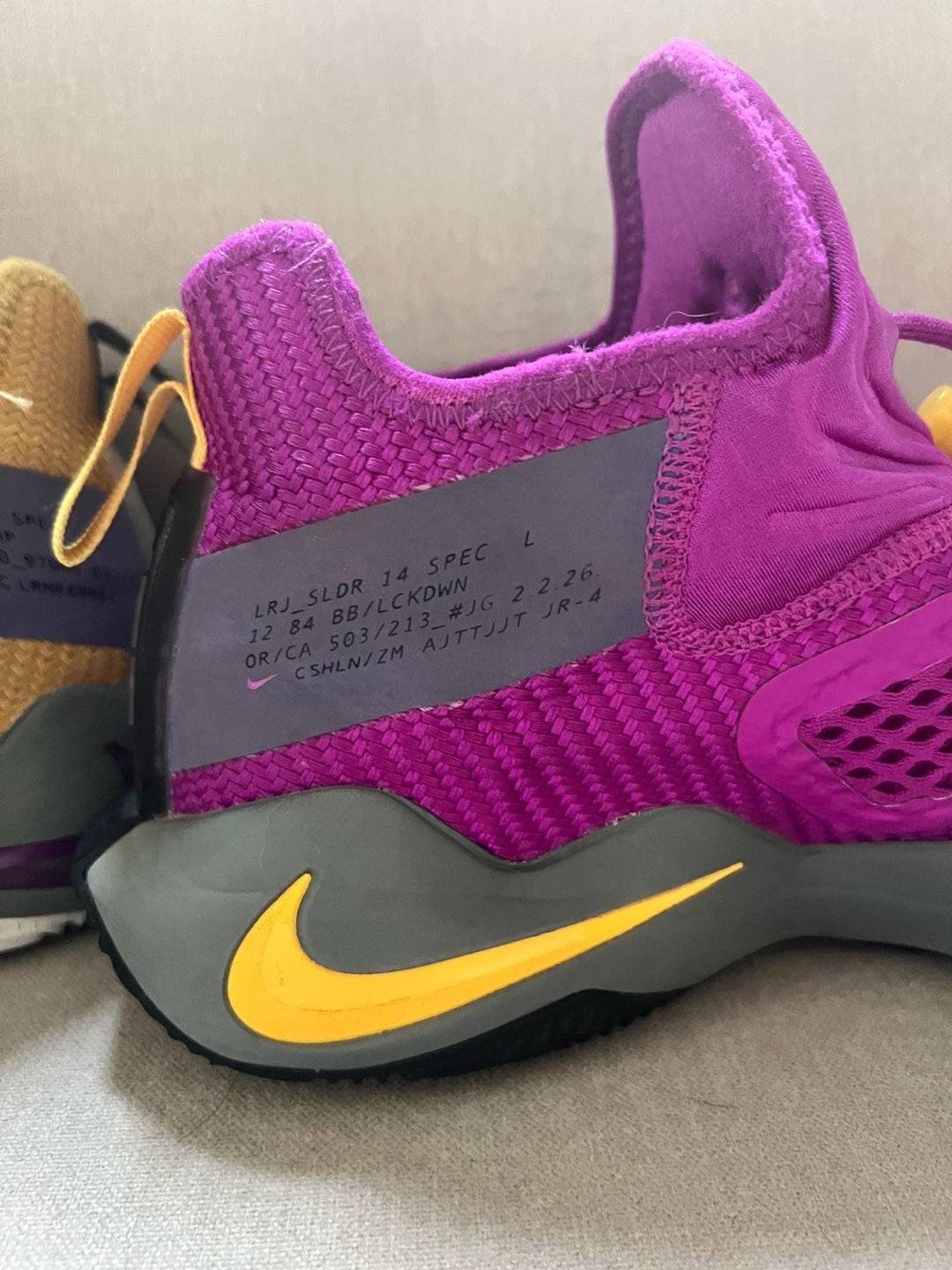 Nike LeBron Soldier 14 XIV Lakers Vivid Purple Solar Flare