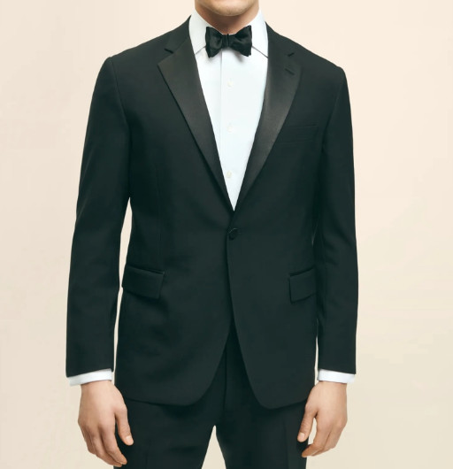 2025 BROOKS BROTHERS Black Tux Tuxedo Sport Coat Suit Blazer Jacket 46L Wool