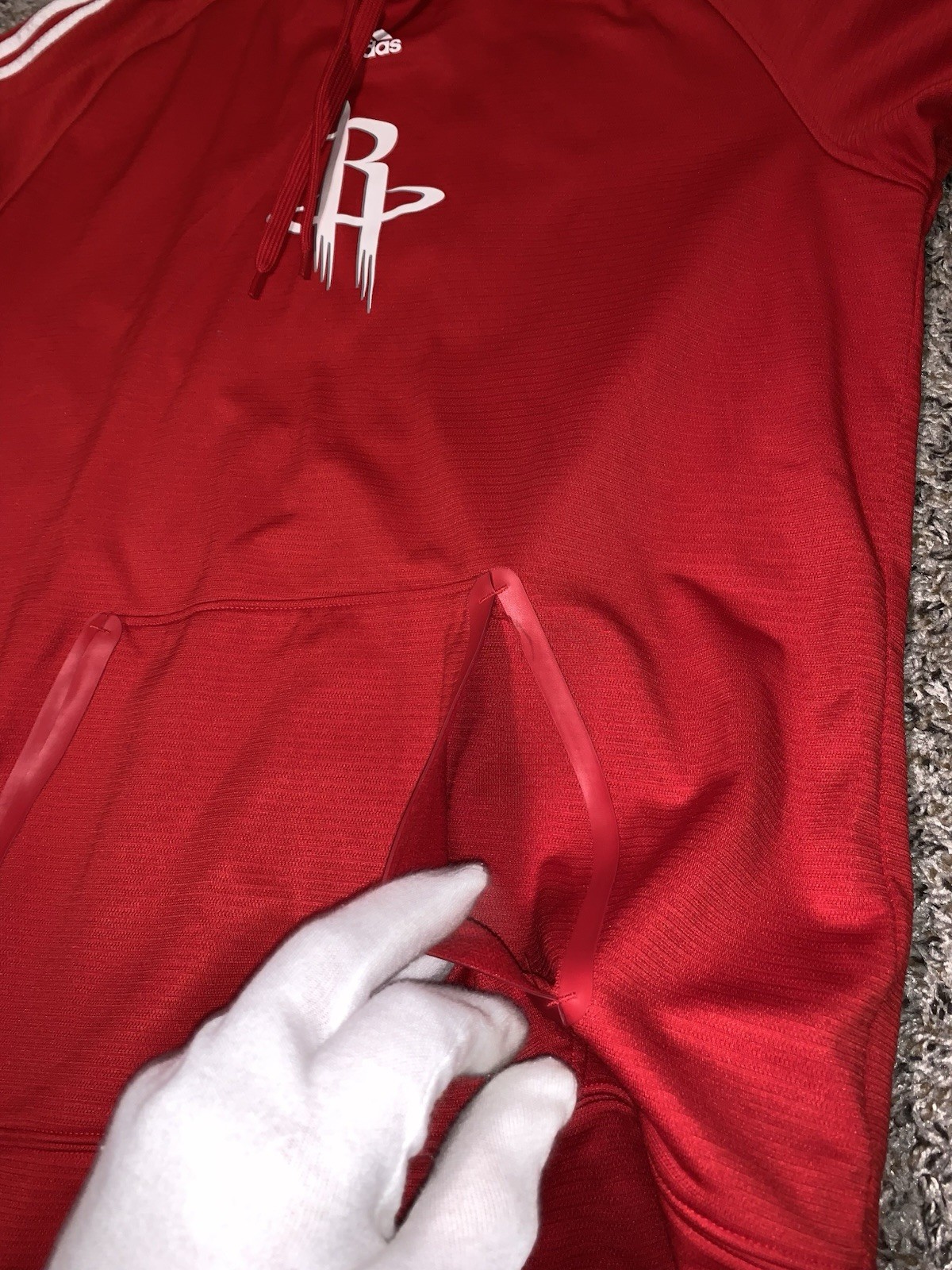 Houston Rockets Adidas Hoodie Sweatshirt Men Sz Small Red Pullover