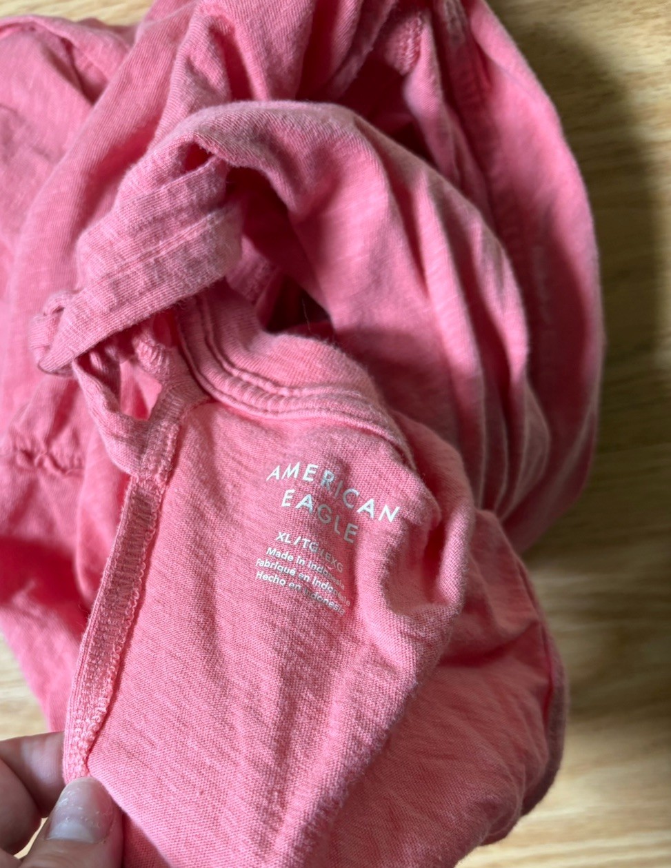 American Eagle Pink Solid Tabk Top XL Square Neck Sleeveless Tie Straps