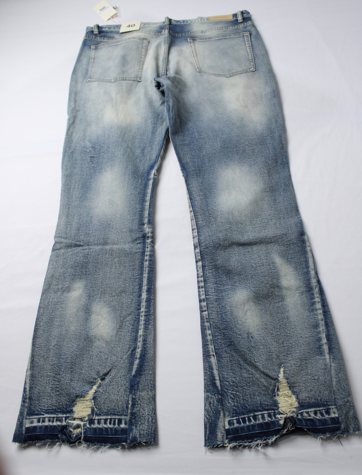 mnml Men’s B484 Flare Bootcut Distressed Denim Jeans CD4 Blue Size 40 NWT