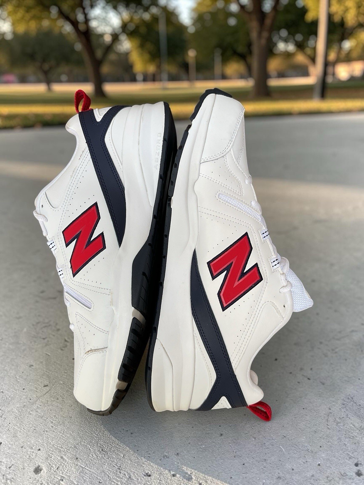 New Balance 608 MX608HR5 Men’s Size 15 White Red Navy Training Walking Shoes