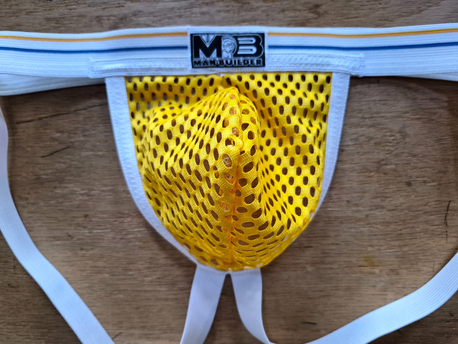 Modern Fit Yellow Mesh Jockstrap, See-Through Jock, Retro Athletic Supporter