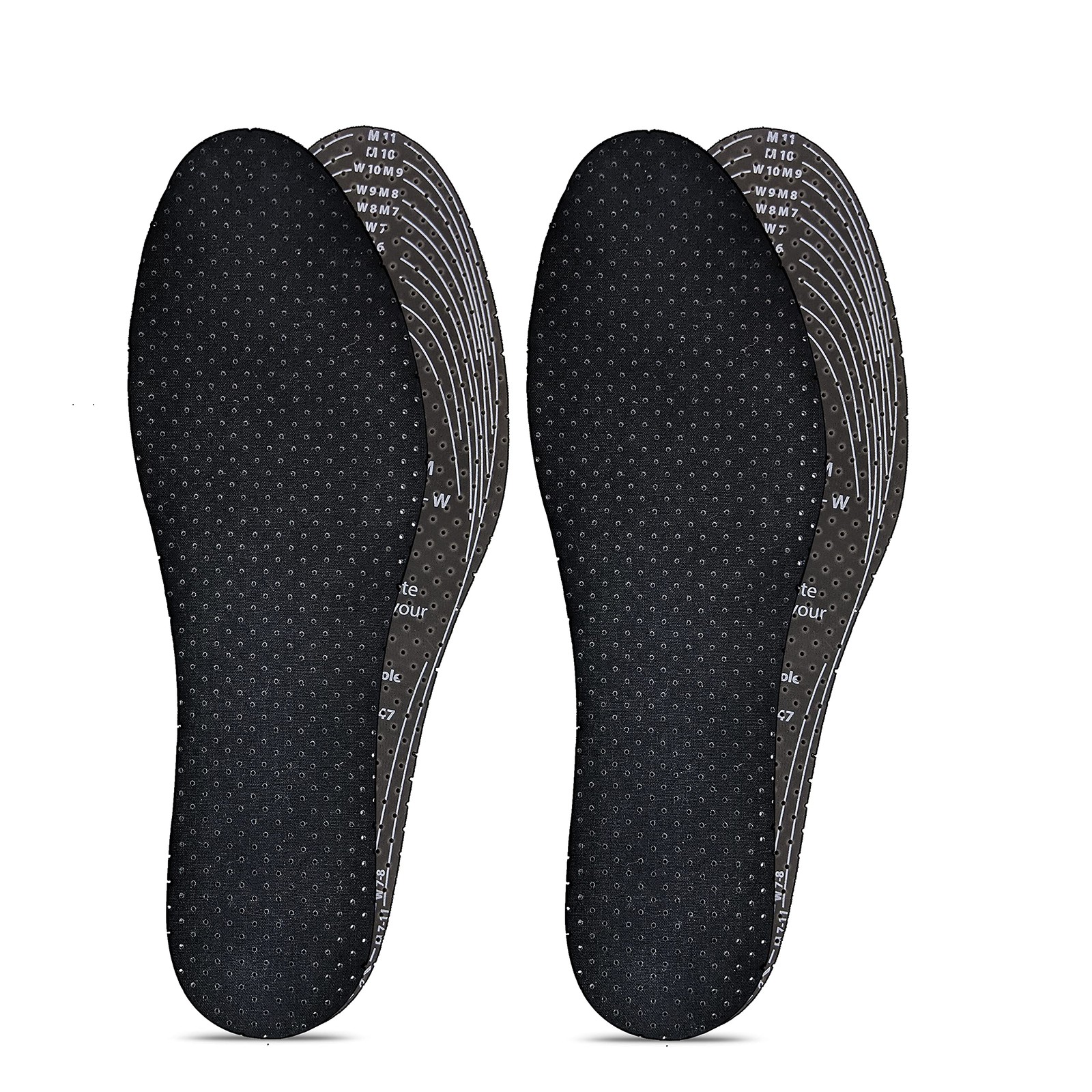 JobSite Odor Stop Insoles – US Mens Size 7-12; Womens 4-10, Black