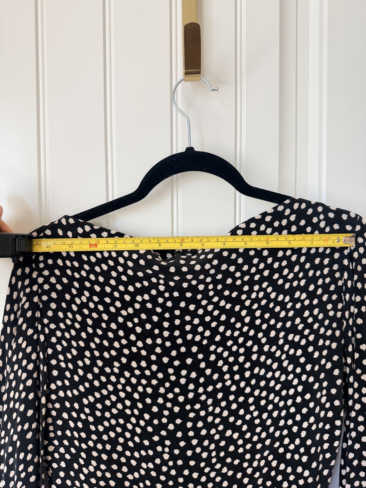 COS Women’s Black White Polka Dot Midi Dress Long Sleeve Size EU 42 US 10