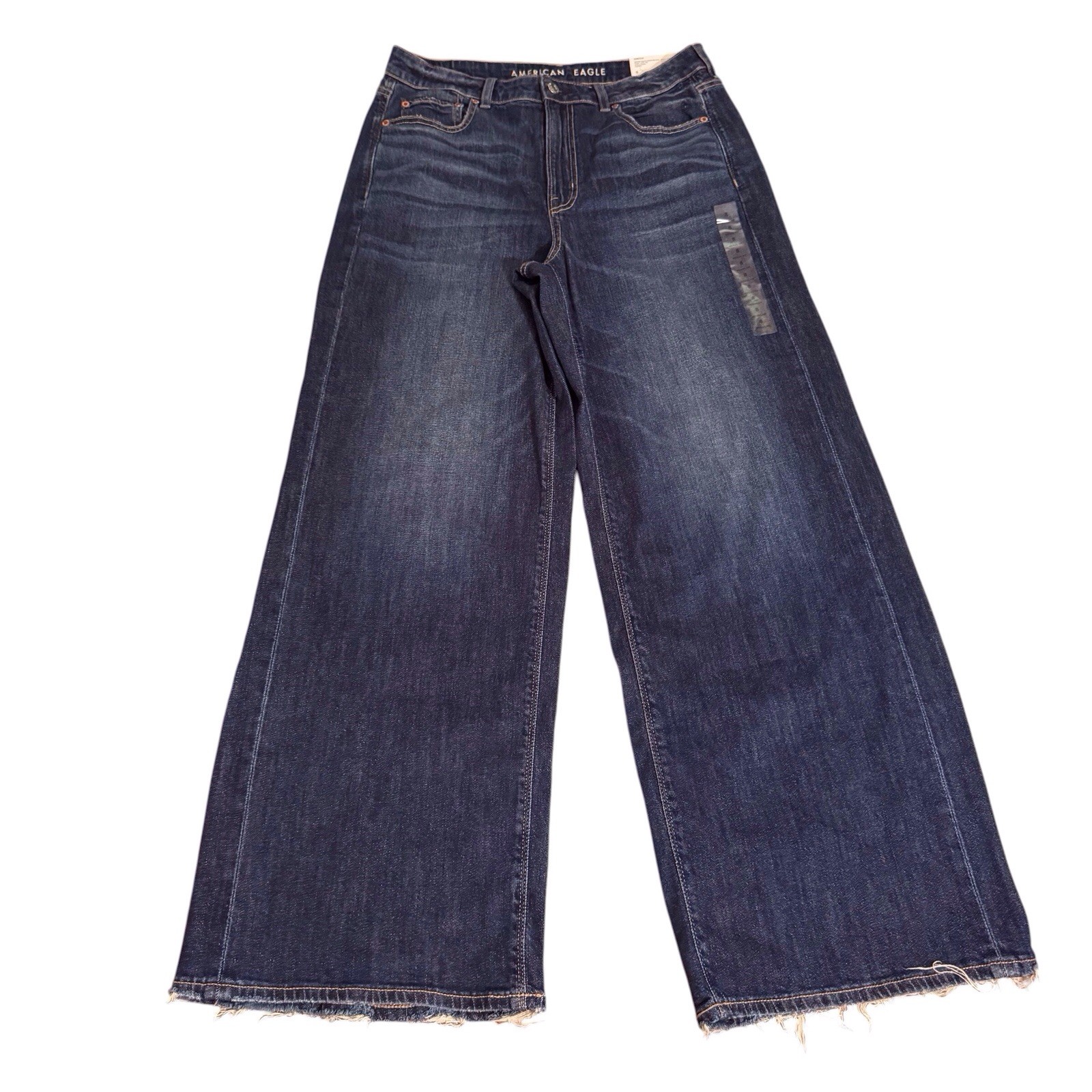 American Eagle NWT SZ 8/29 Dreamy Drape Low Rise Baggy Wide Leg Jeans Dark Wash