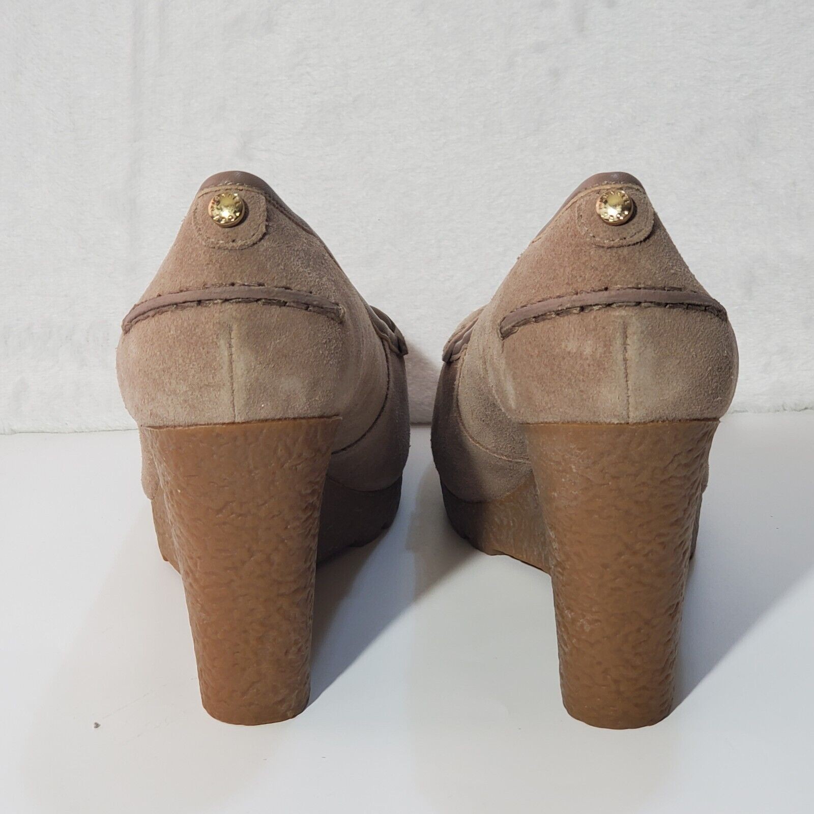 MICHAEL Michael Kors Rory Loafer Wedges Women’s 9.5M Taupe Suede