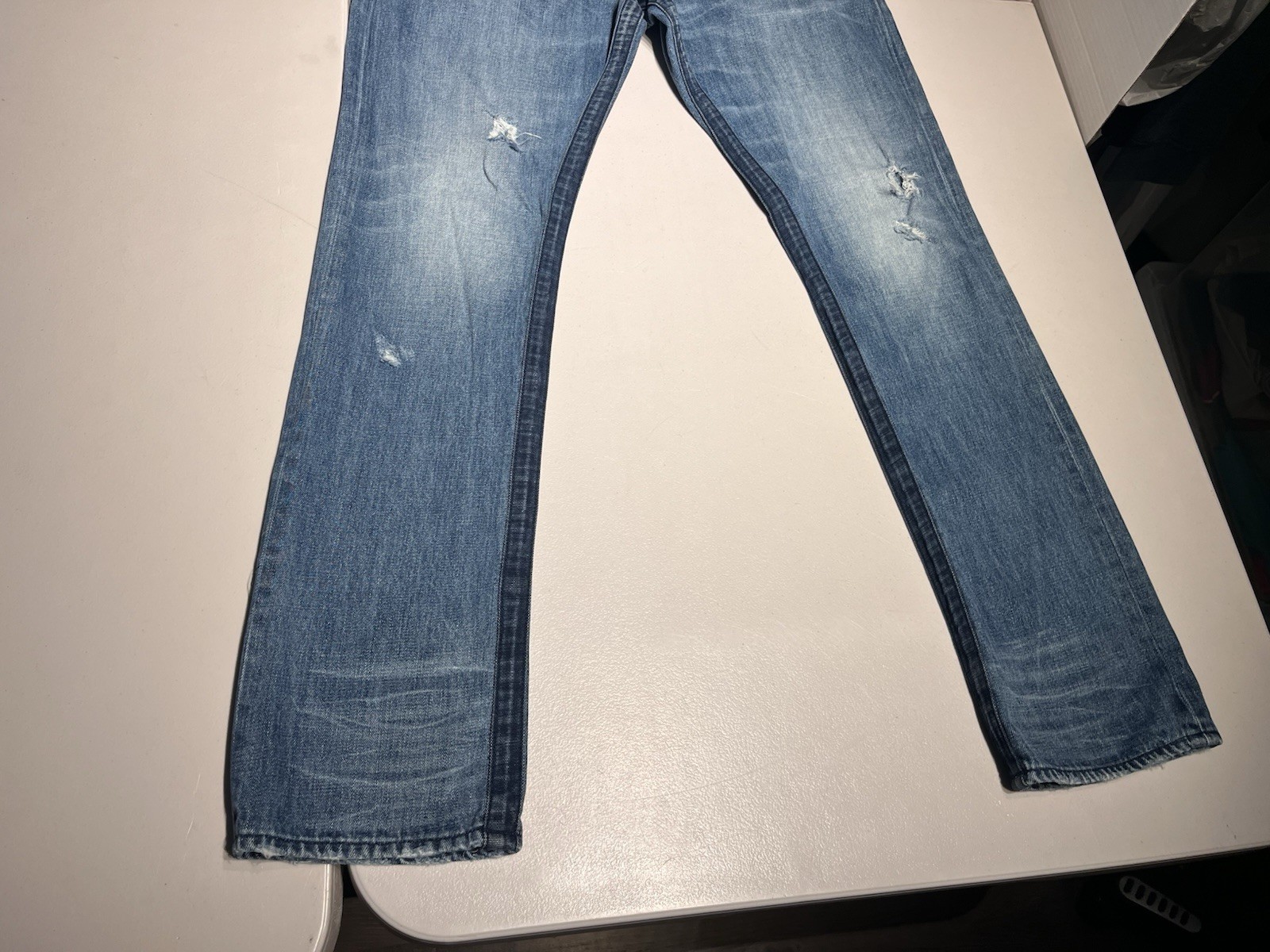 PRPS Jeans Mens 36 Blue Demon Denim Button Fly Straight Distressed VTG Y2K 34×33