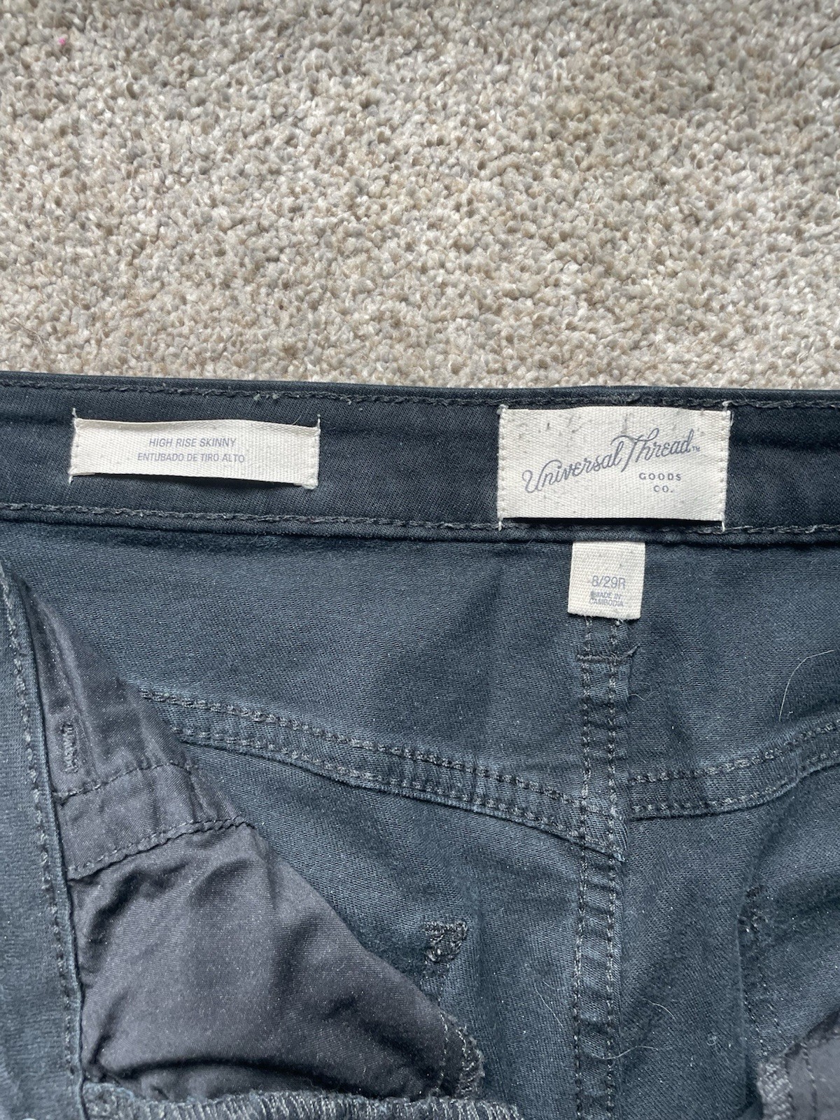 Universal Thread Women’s Jeans Size 8 29 Ankle Black High Rise Skinny