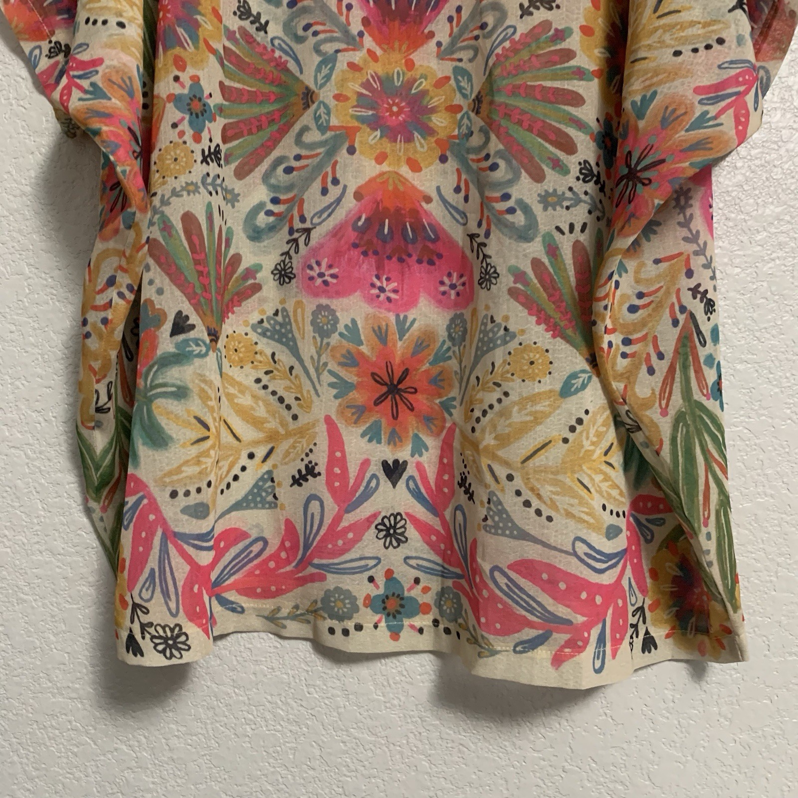 Natural Life Dress Size M Happy Days Shift Oversized Floral Sheer Boho Beach