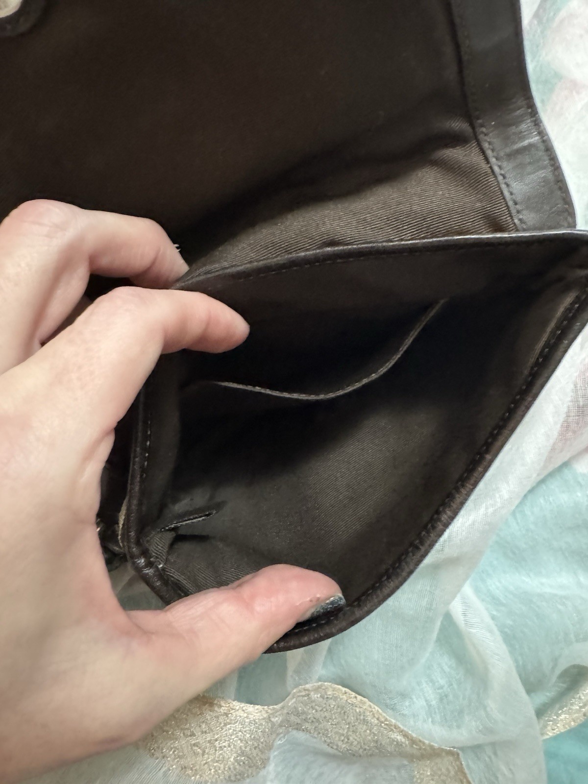 COACH Purse Wristlet Clutch Deep Brown Canvas CC Monogram Small New