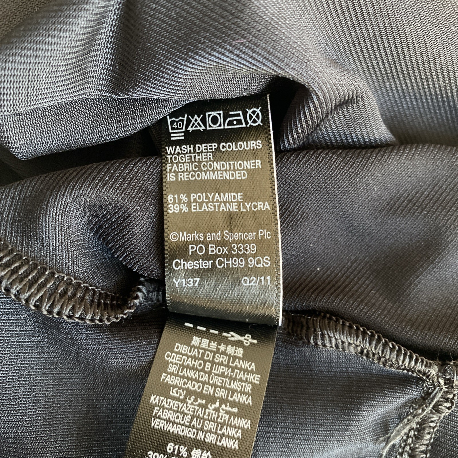 M&S Shape Wear Slip, Black Slippery Satin Nylon, UK 18