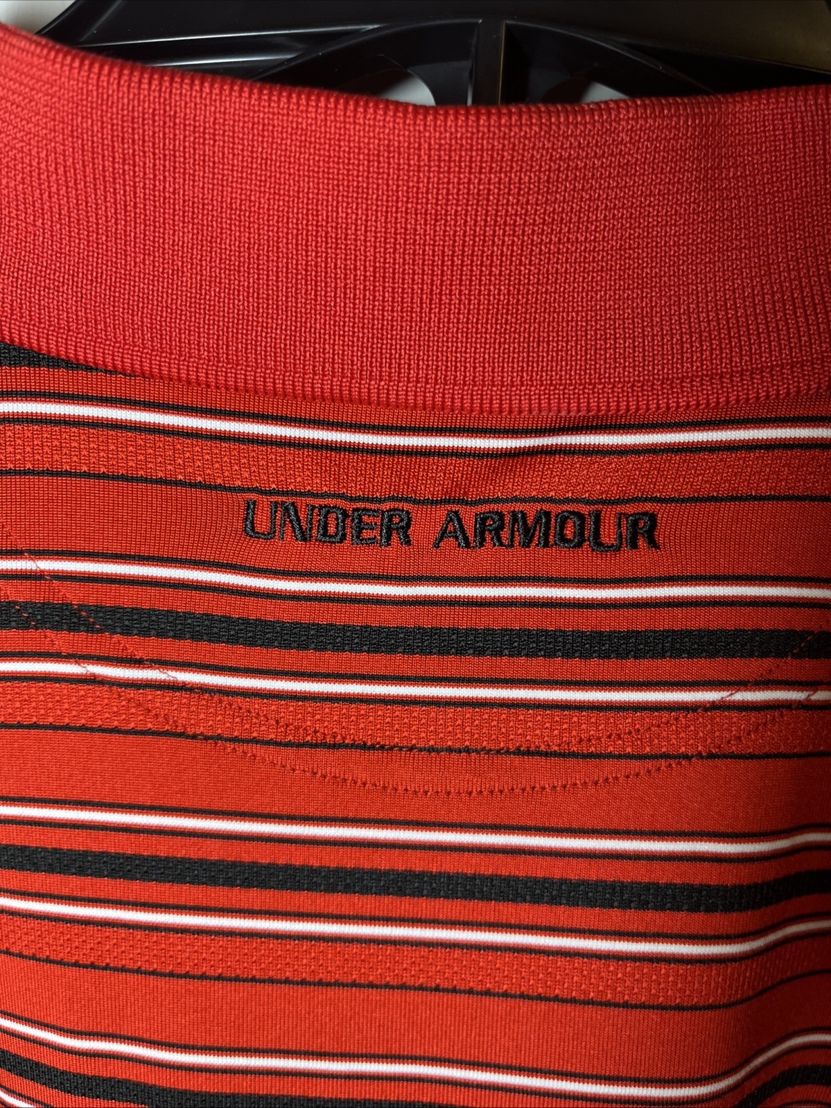 under armour polo xxl Red With Black And White Horizontal Stripes
