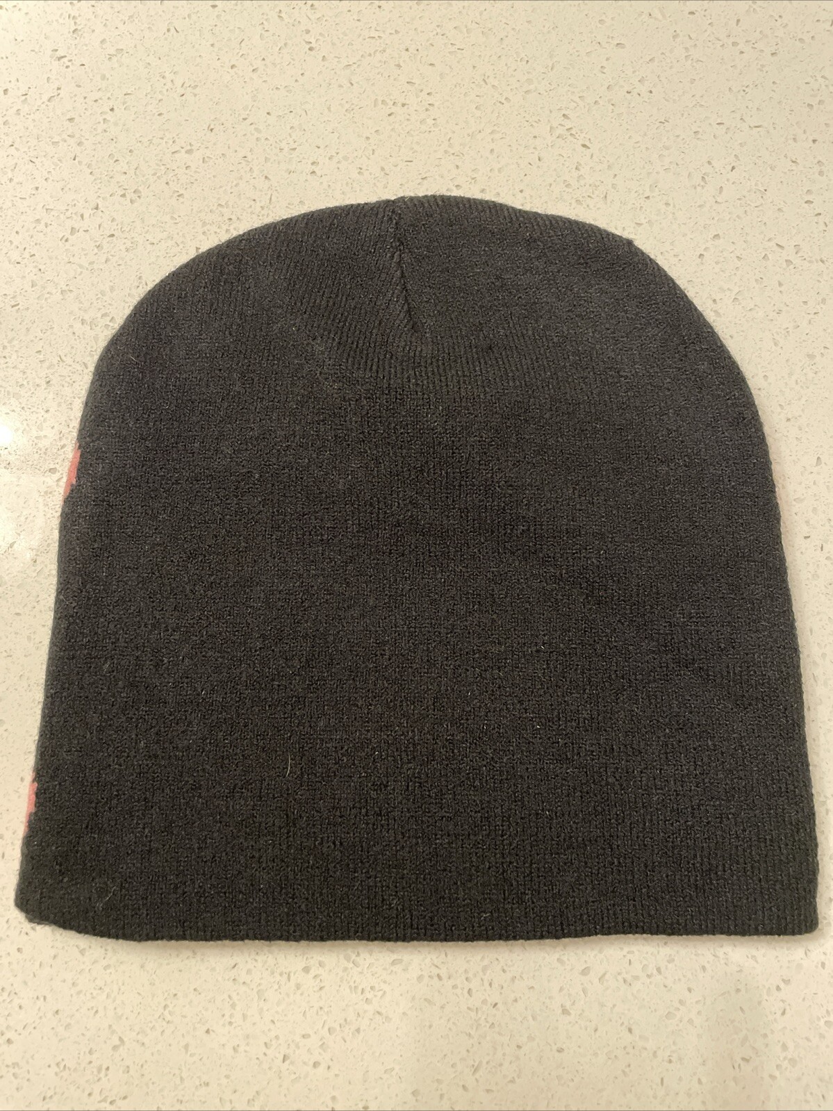 Rich Mob No Cuff Double Layer Knit Skully Beanie Hat Black Hot Pink Acrylic