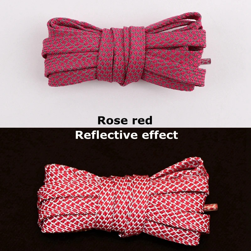 1Pair Reflective Shoelaces Sneakers Flat Shoelace Rope Laces Shoes Accesories