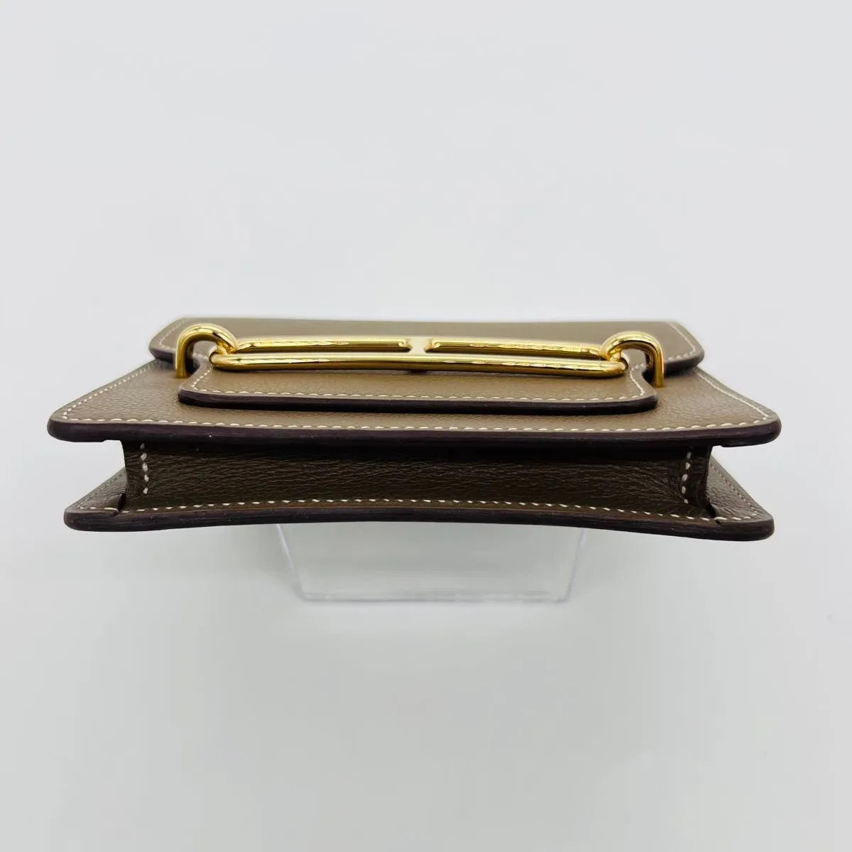 HERMES Roulis Slim B-stamp 2023 Compact Wallet Etoupe Leather