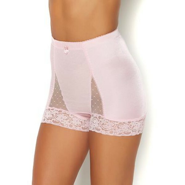 Rhonda Shear Mulberry Pink Mesh Dot Pin-Up Retro High Waist Panties New