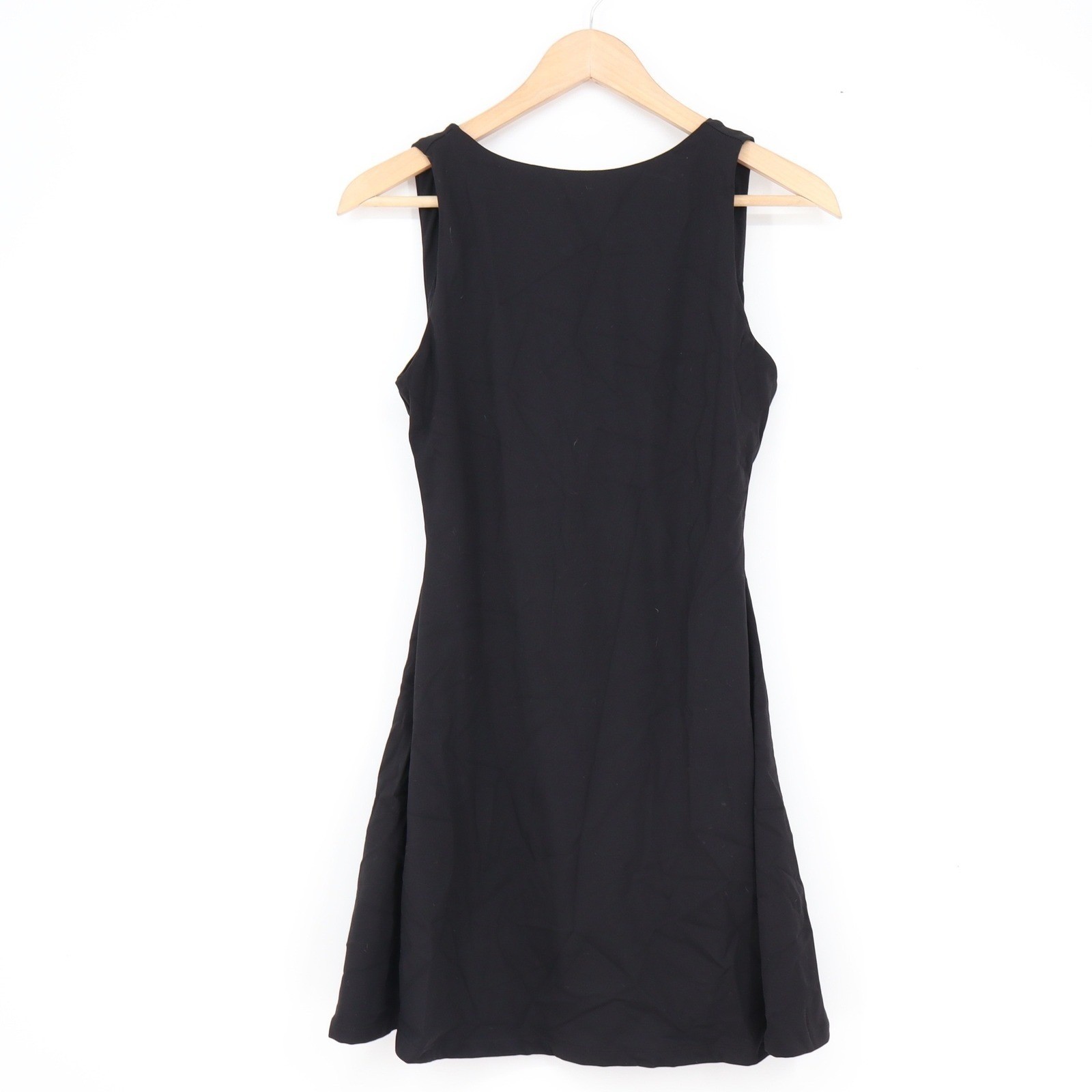 Qinsen Womens Black Active Exercise Dress Low Open Back Built-in Shorts Size M