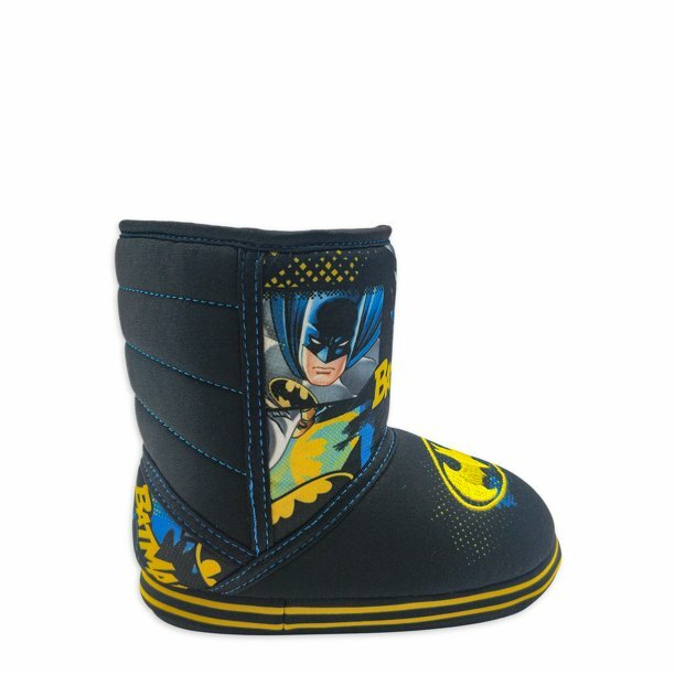 BATMAN Boys Kids Toddler’s Boot Slippers Shoes DC COMICS Size 5-6 7-8 9-10 11-12